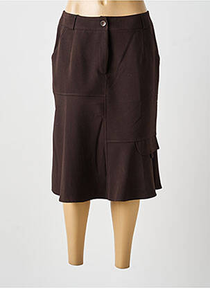 Jupe mi-longue marron MULTIPLES femme