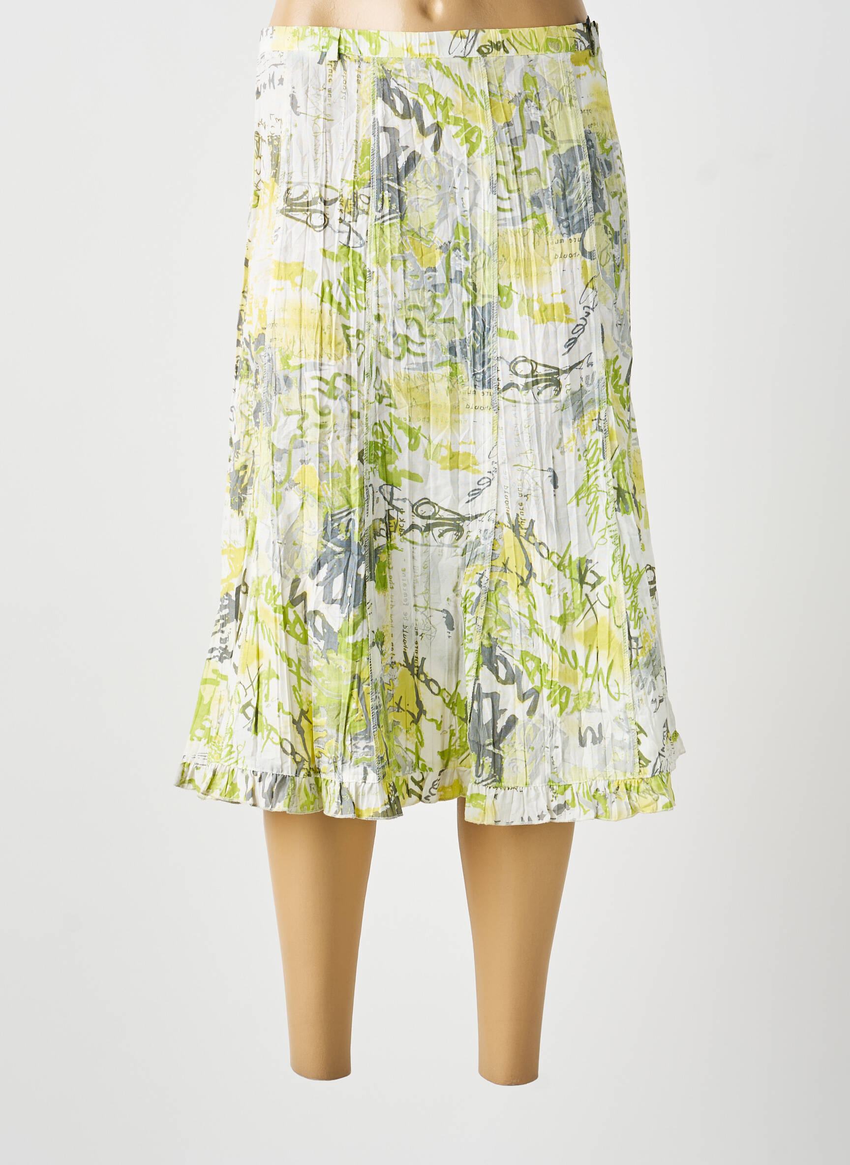 Jupe mi-longue vert MULTIPLES femme