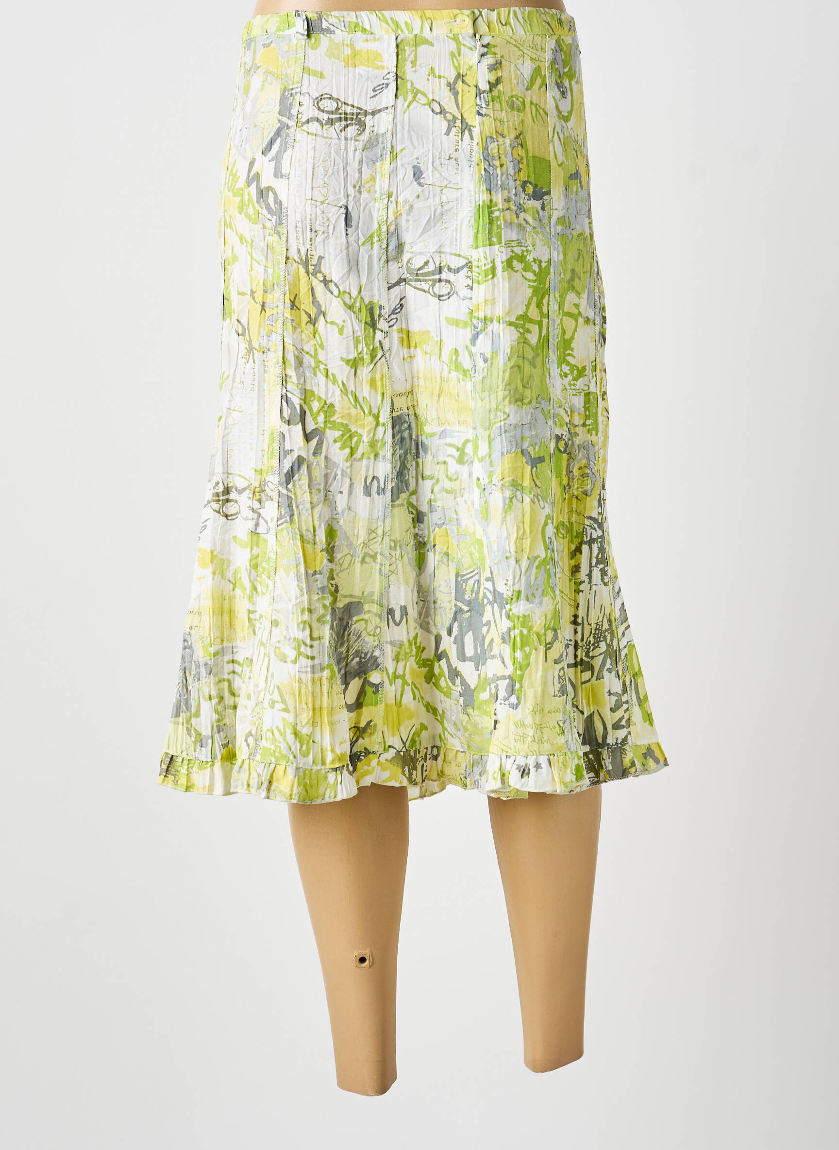 Jupe mi-longue vert MULTIPLES femme