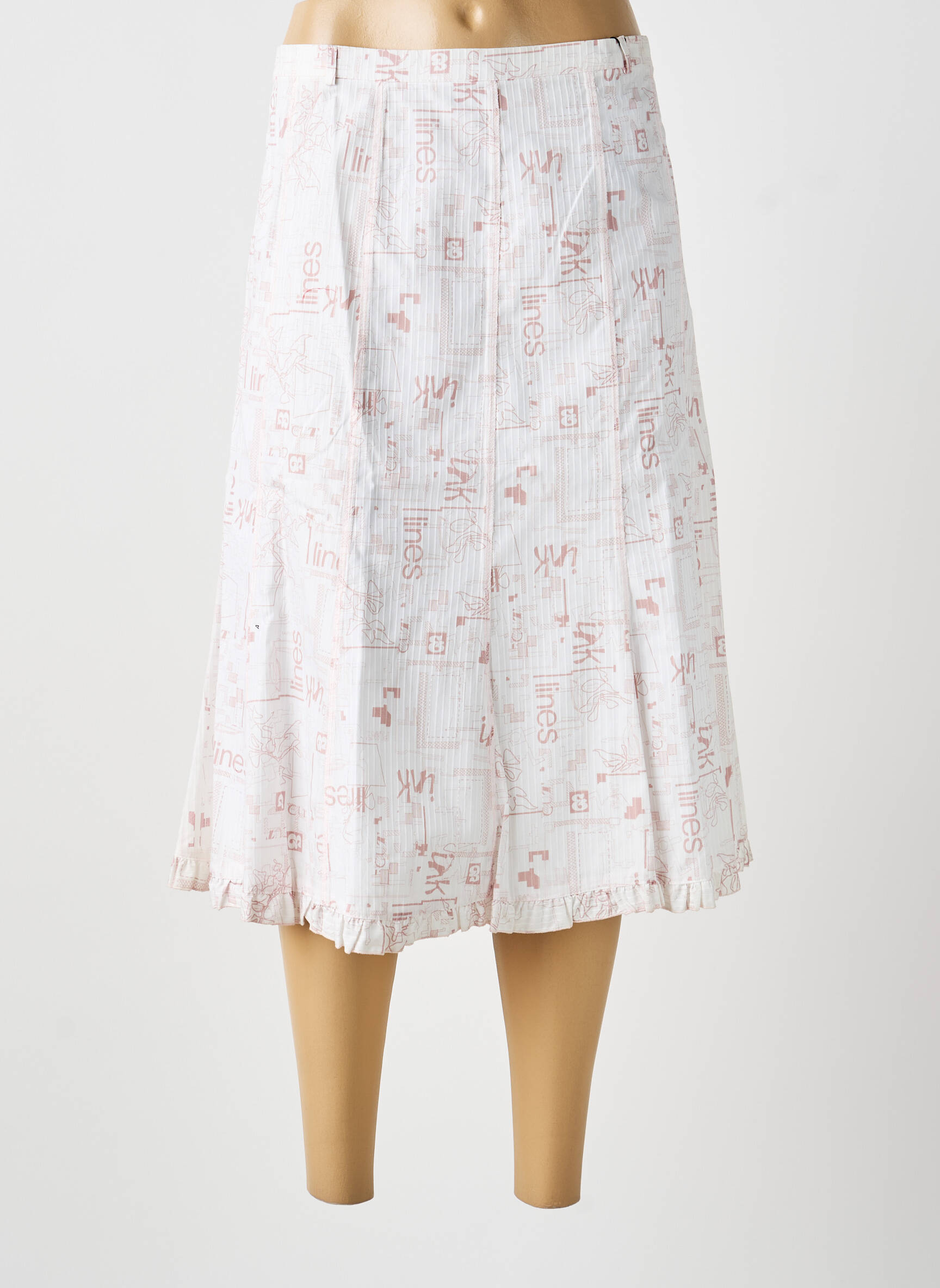 Jupe mi-longue rose MULTIPLES femme