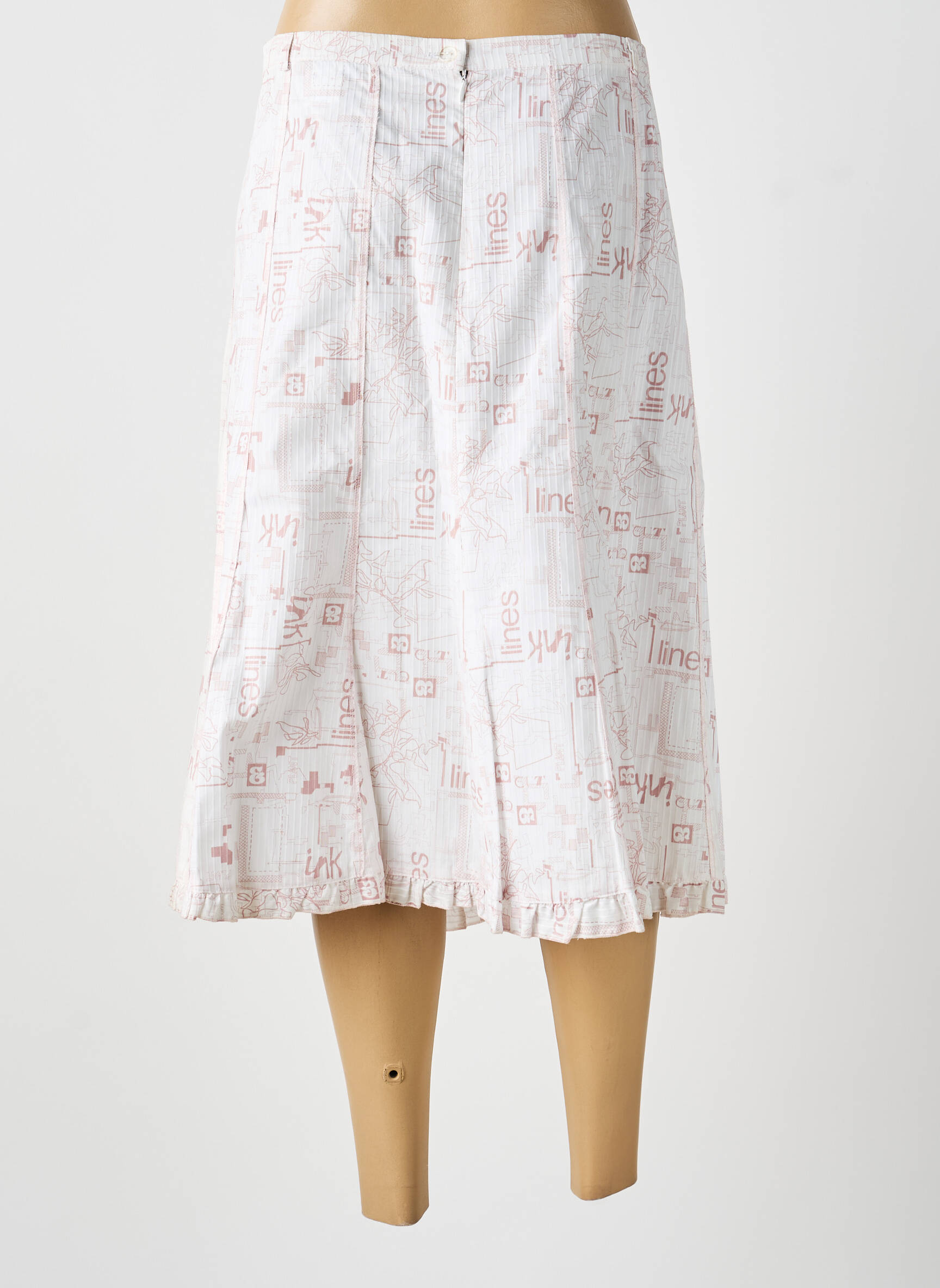 Jupe mi-longue rose MULTIPLES femme