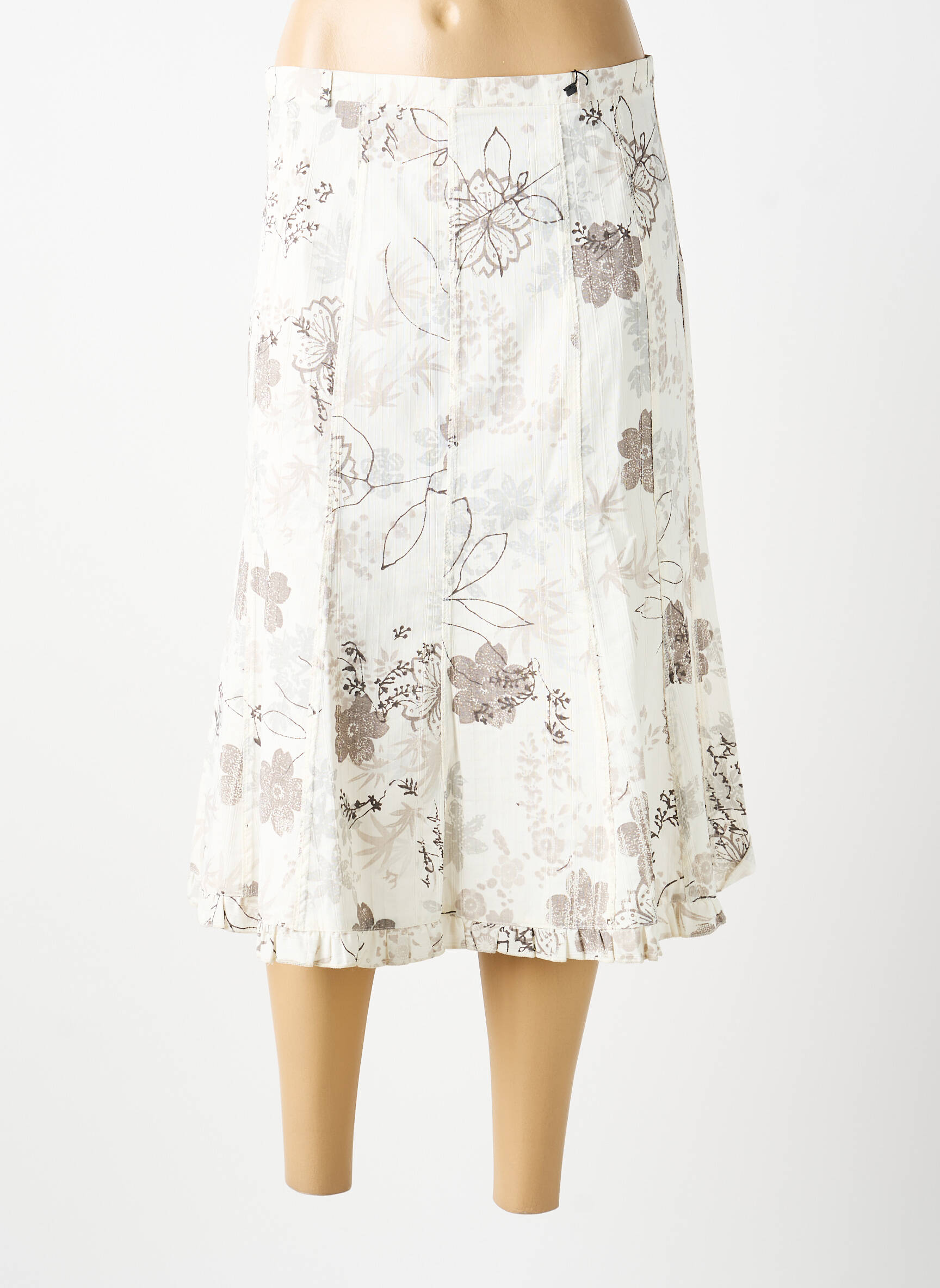 Jupe mi-longue blanc MULTIPLES femme