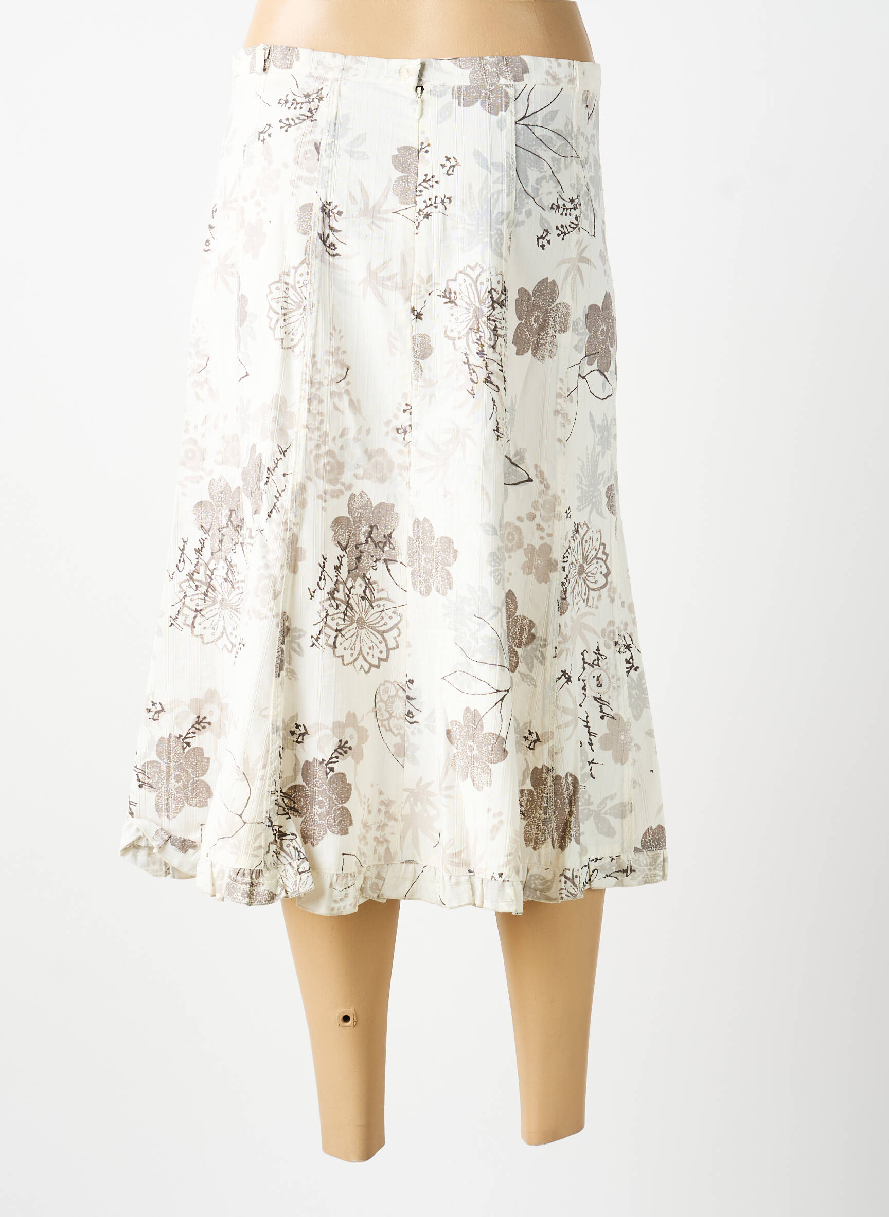 Jupe mi-longue blanc MULTIPLES femme
