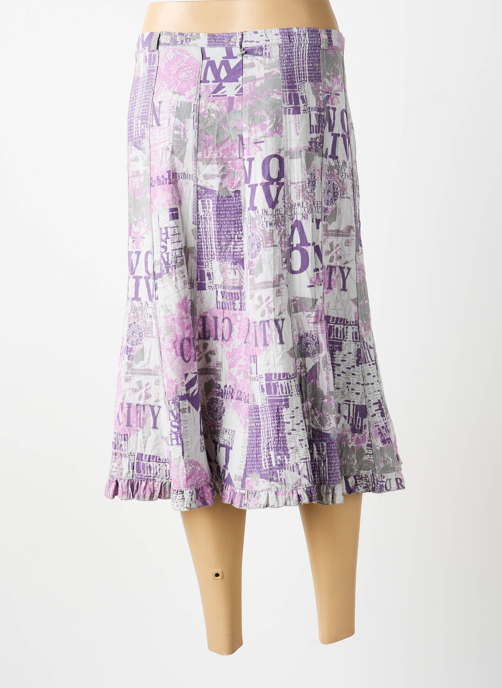 Jupe mi-longue violet MULTIPLES femme