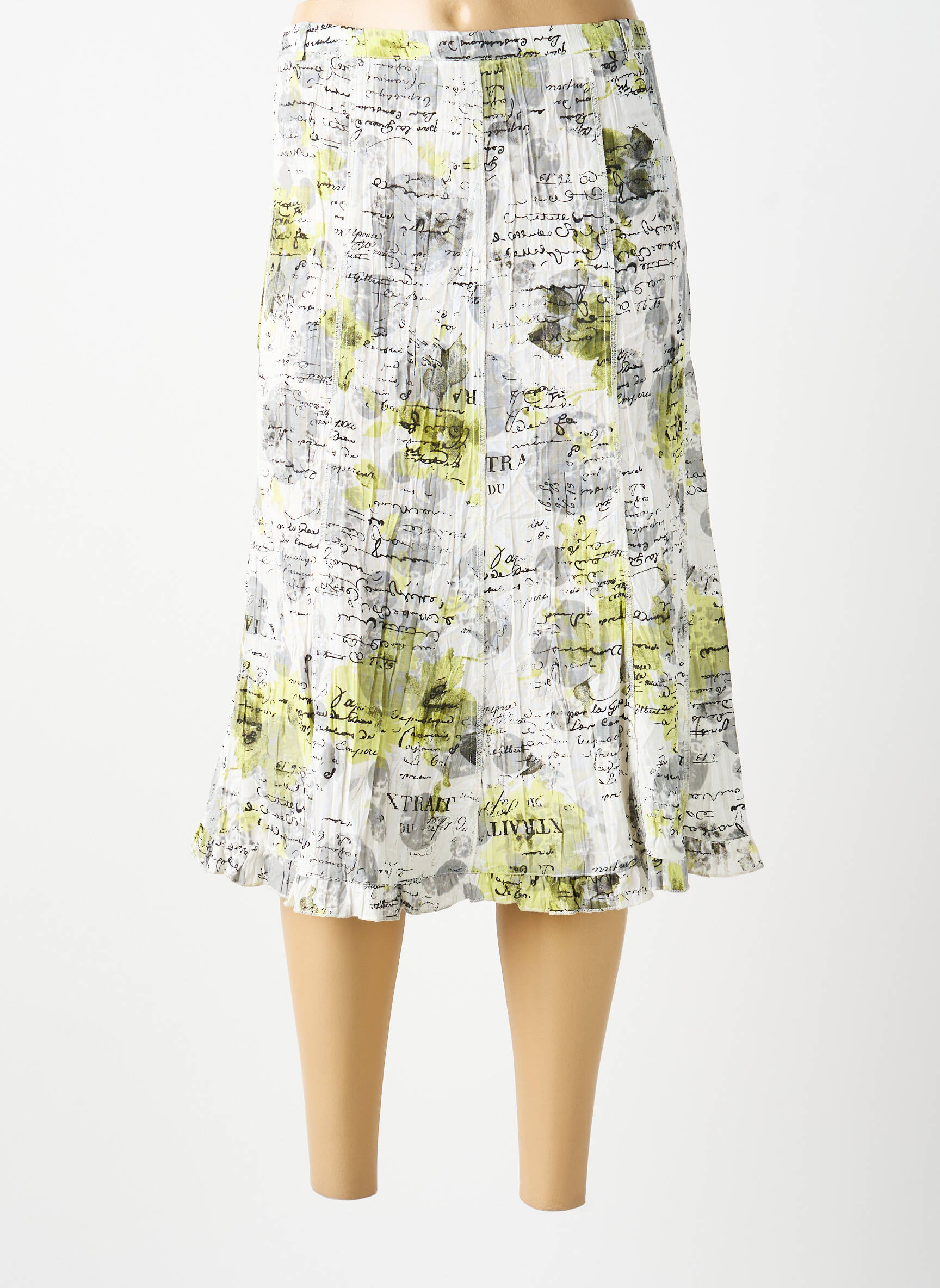 Jupe mi-longue gris MULTIPLES femme