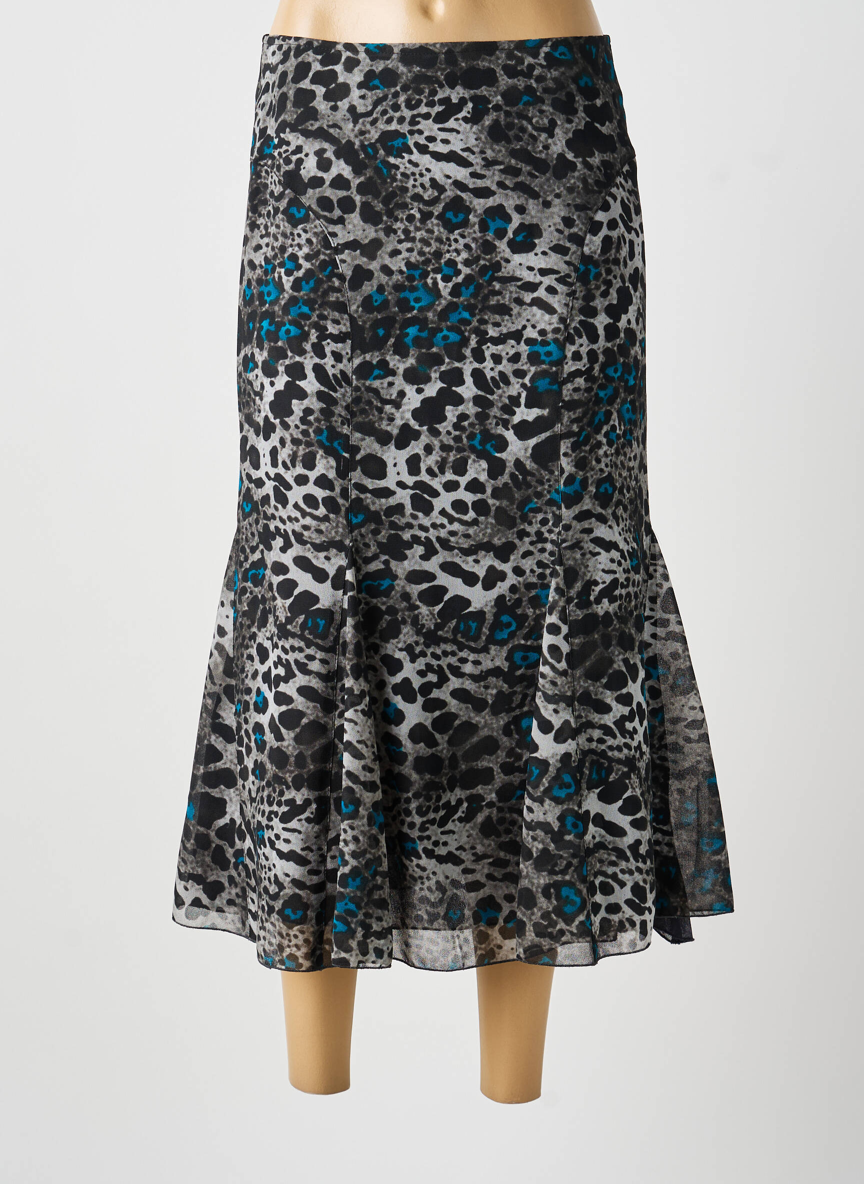 Jupe mi-longue gris MULTIPLES femme