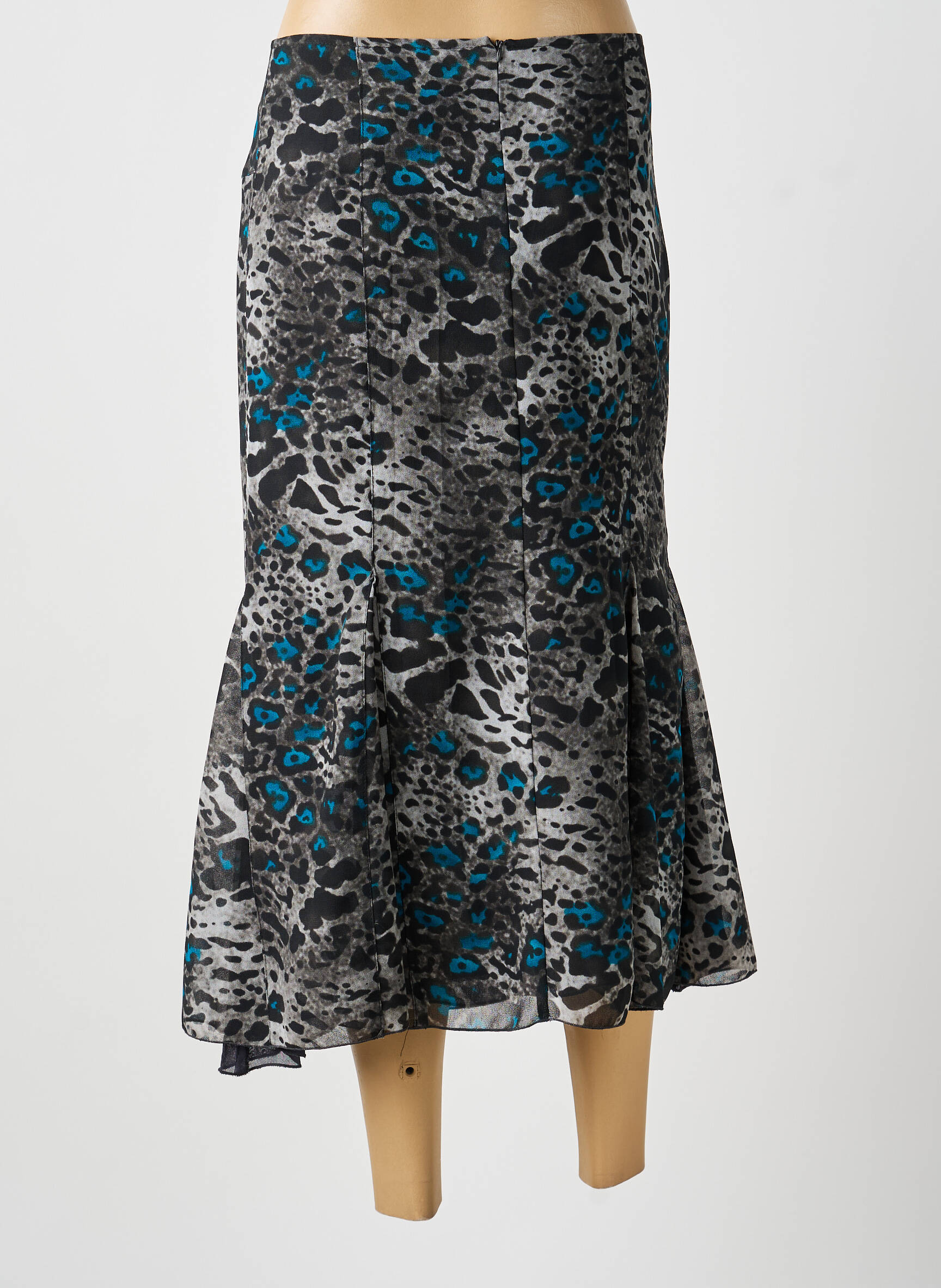 Jupe mi-longue gris MULTIPLES femme