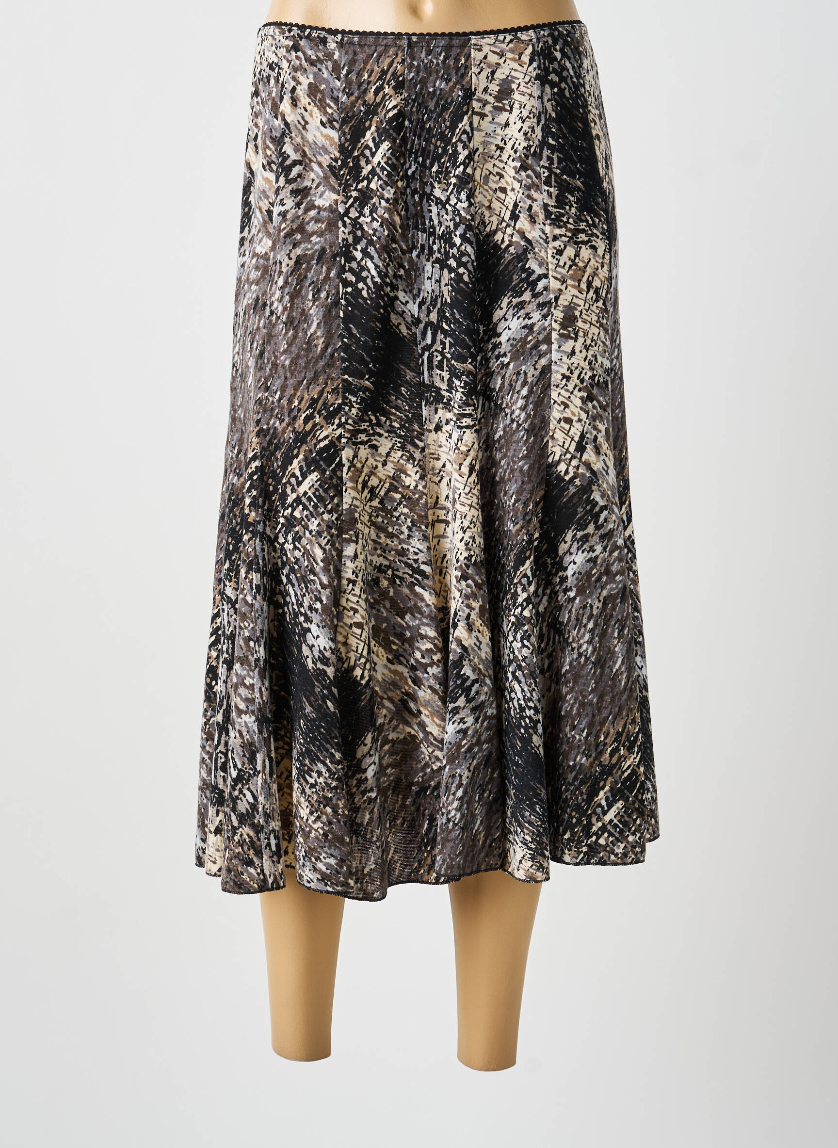 Jupe mi-longue gris MULTIPLES femme