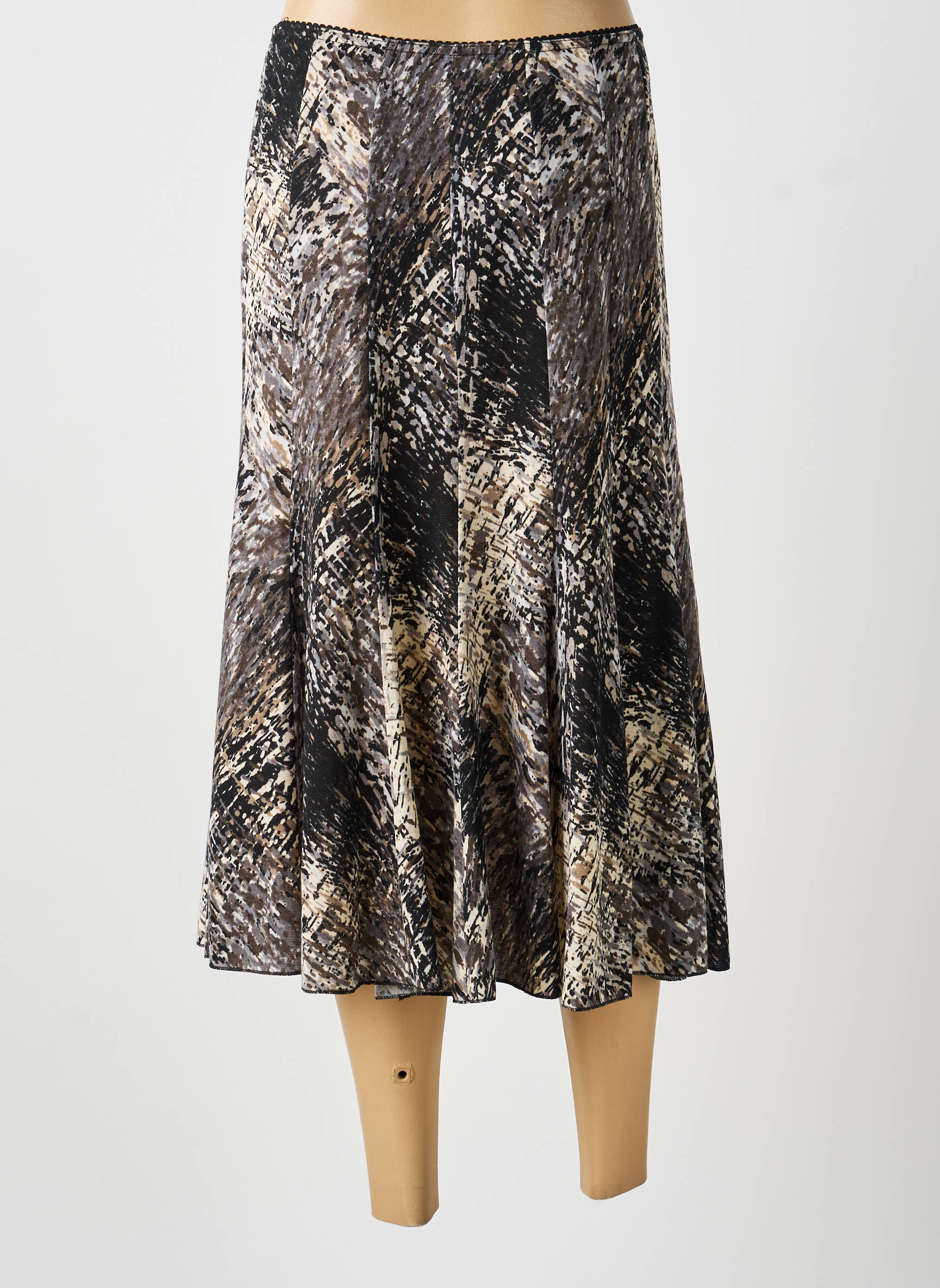 Jupe mi-longue gris MULTIPLES femme