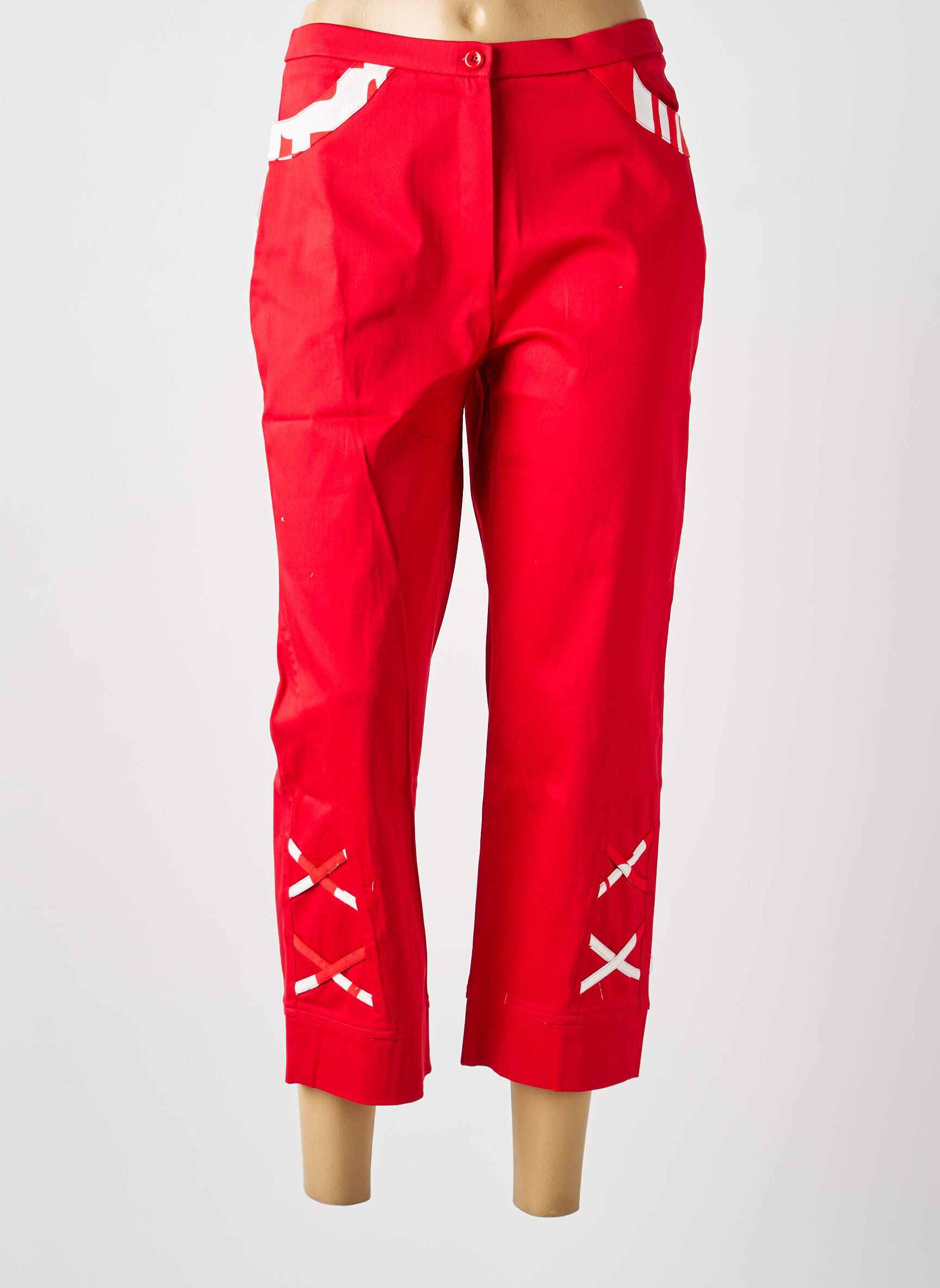 Pantalon 7/8 rouge MULTIPLES femme