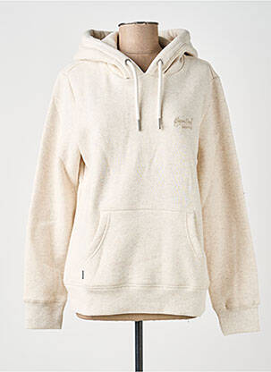 Sweat-shirt à capuche beige SUPERDRY femme