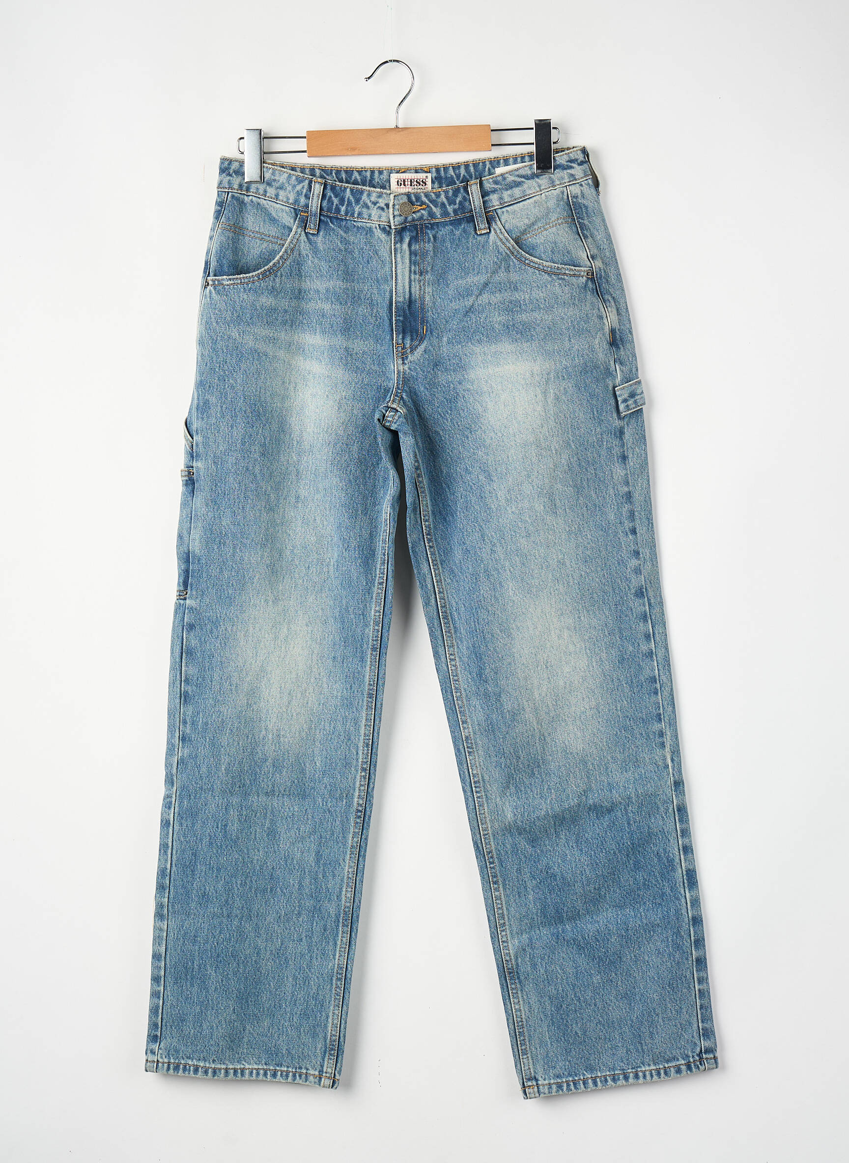 Jeans coupe droite bleu GUESS femme