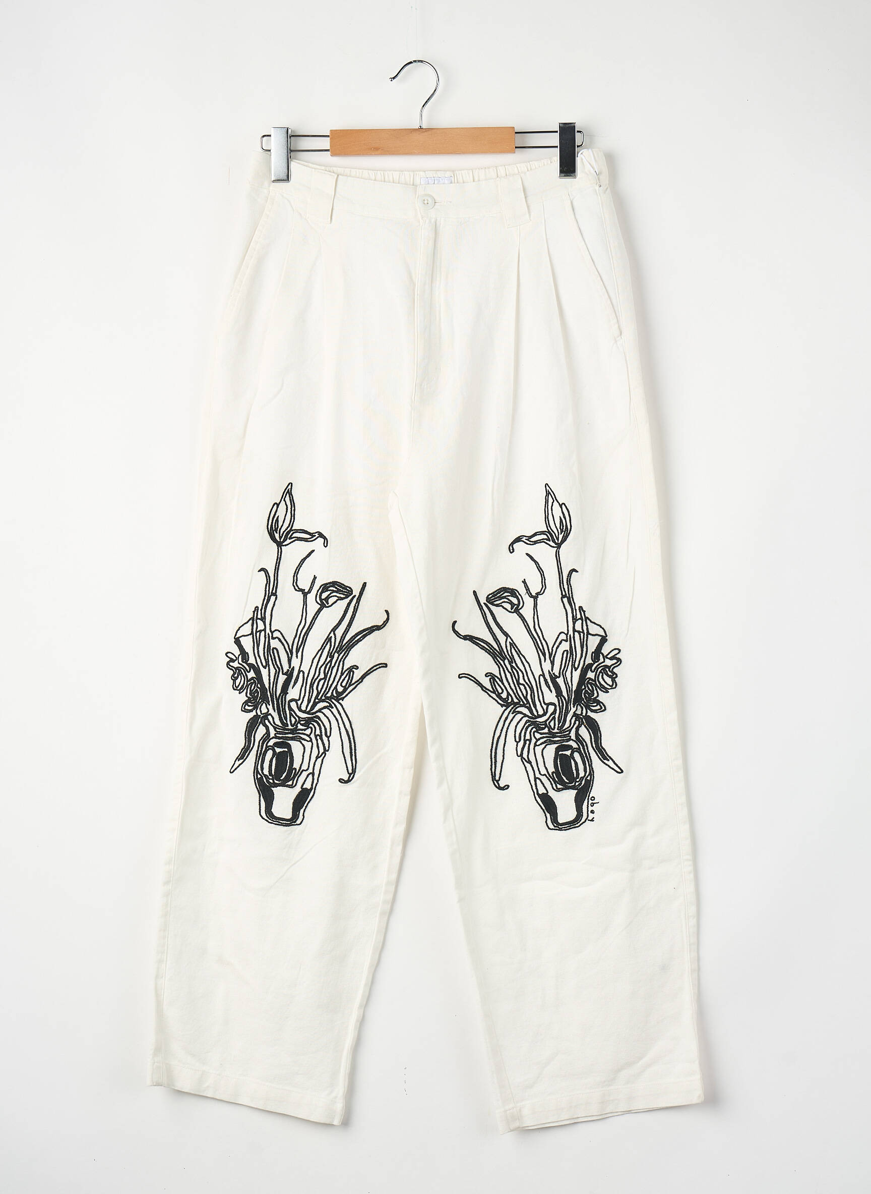 Pantalon droit blanc OBEY femme