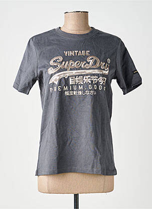 T-shirt gris SUPERDRY femme