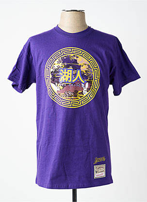 T-shirt violet MITCHELL AND NESS homme