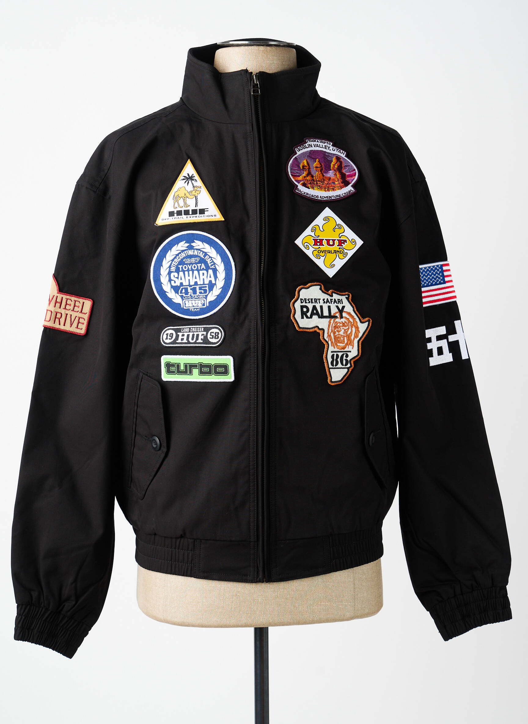 Blouson noir HUF homme