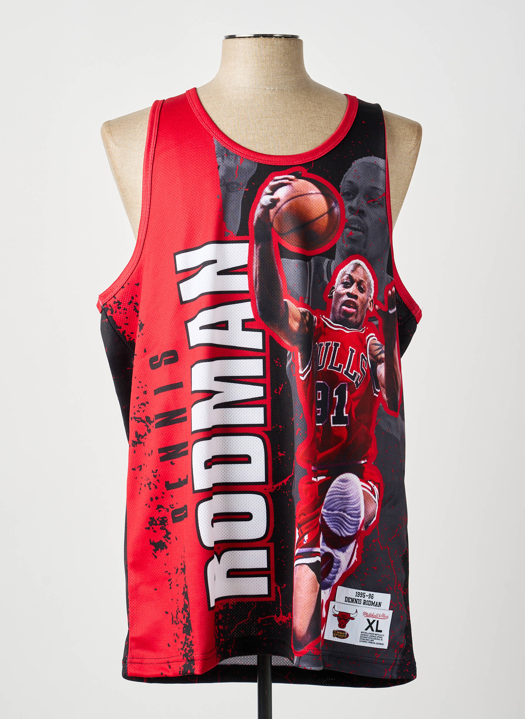 Débardeur rouge MITCHELL AND NESS homme