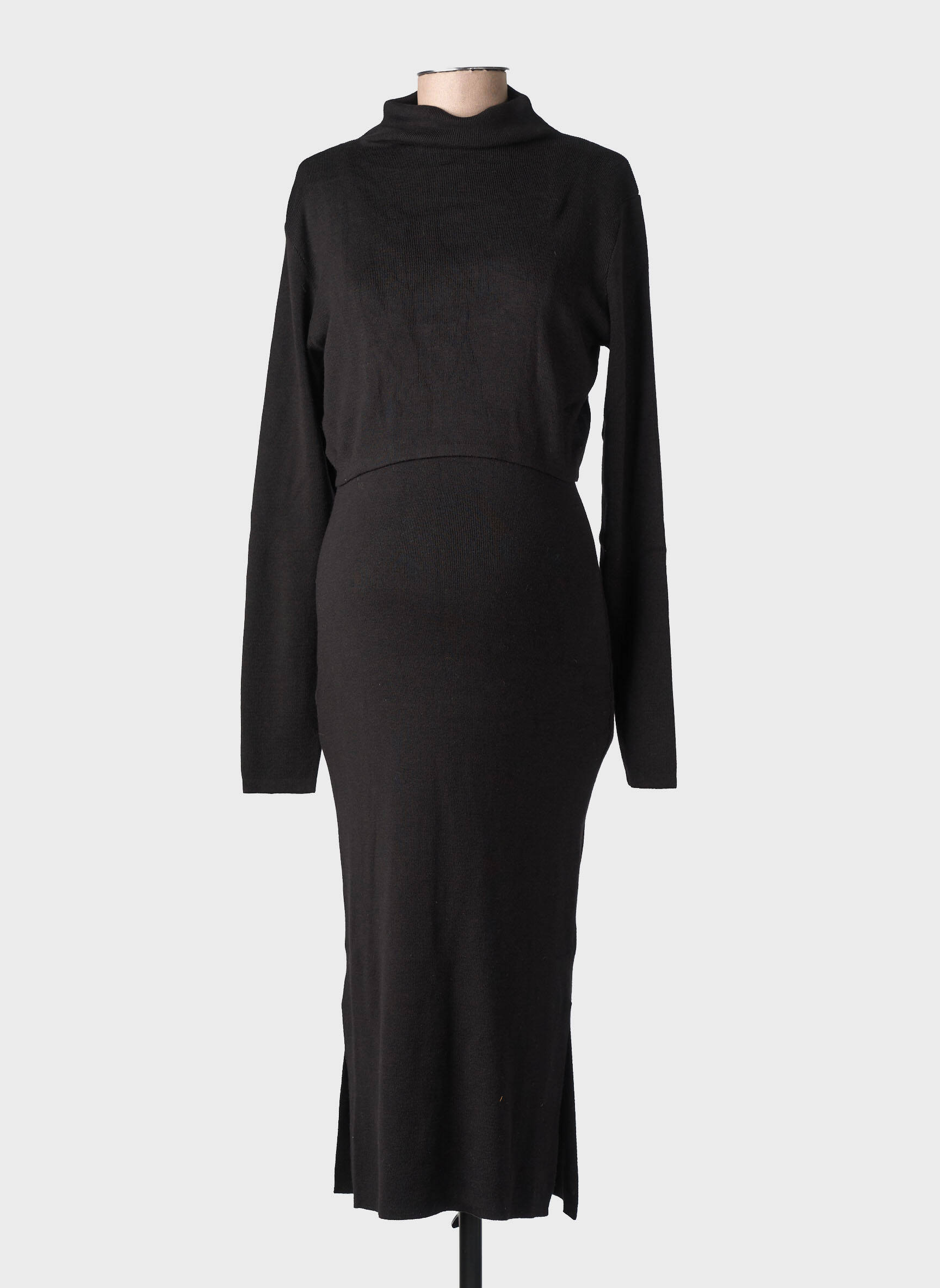 Robe mi-longue noir NOPPIES femme