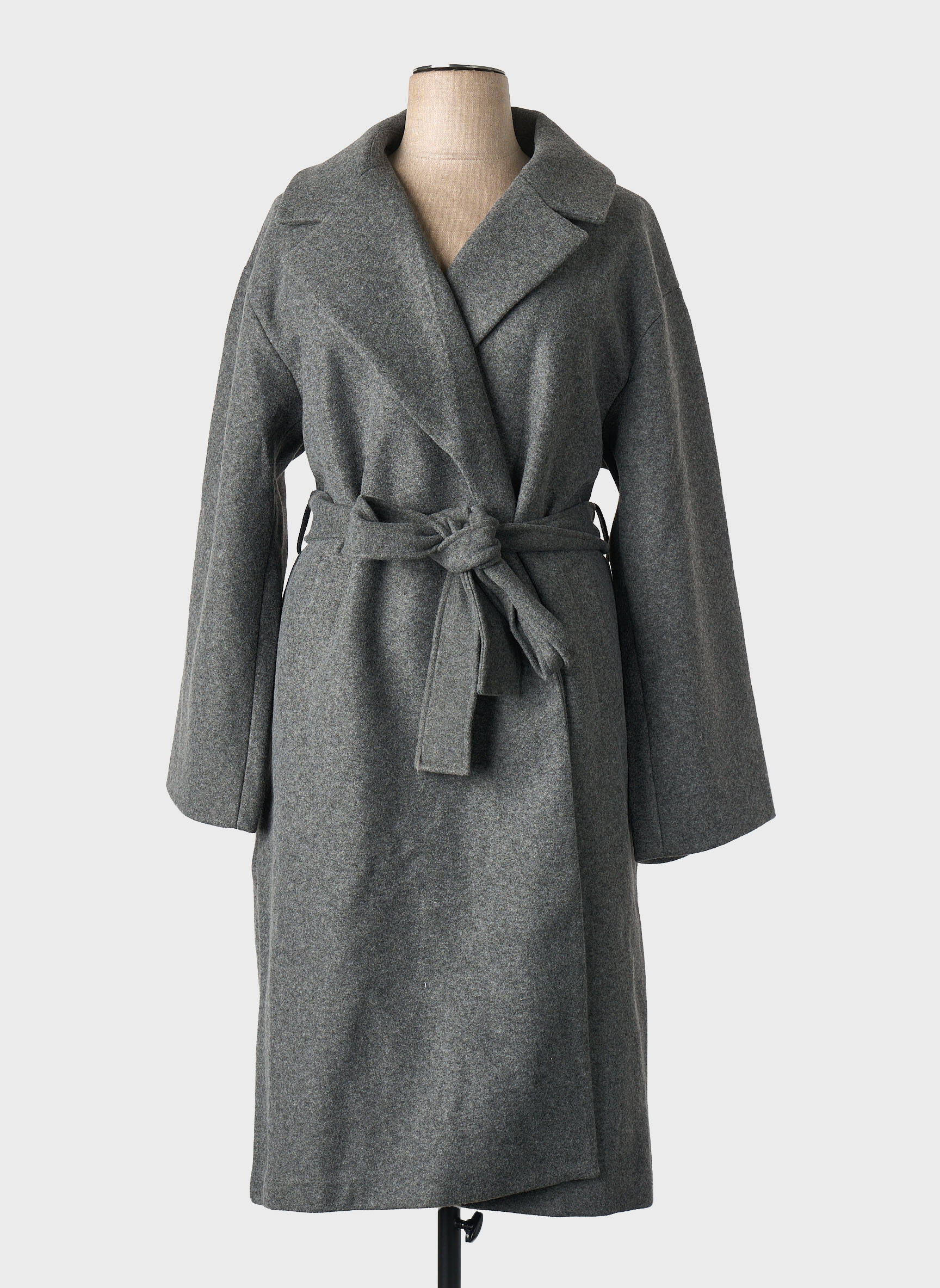 Manteau long gris GINA TRICOT femme