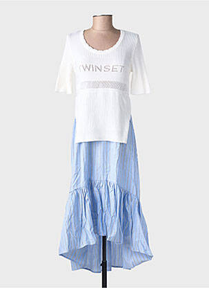Robe mi-longue blanc TWINSET femme