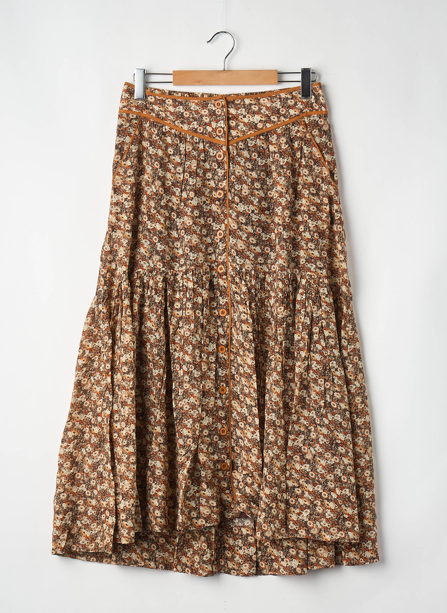 Jupe longue orange SWILDENS femme