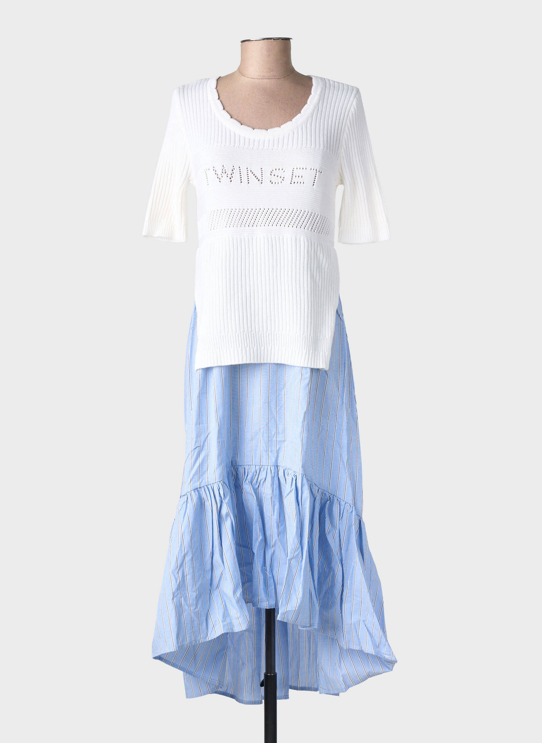 Robe mi-longue blanc TWINSET femme