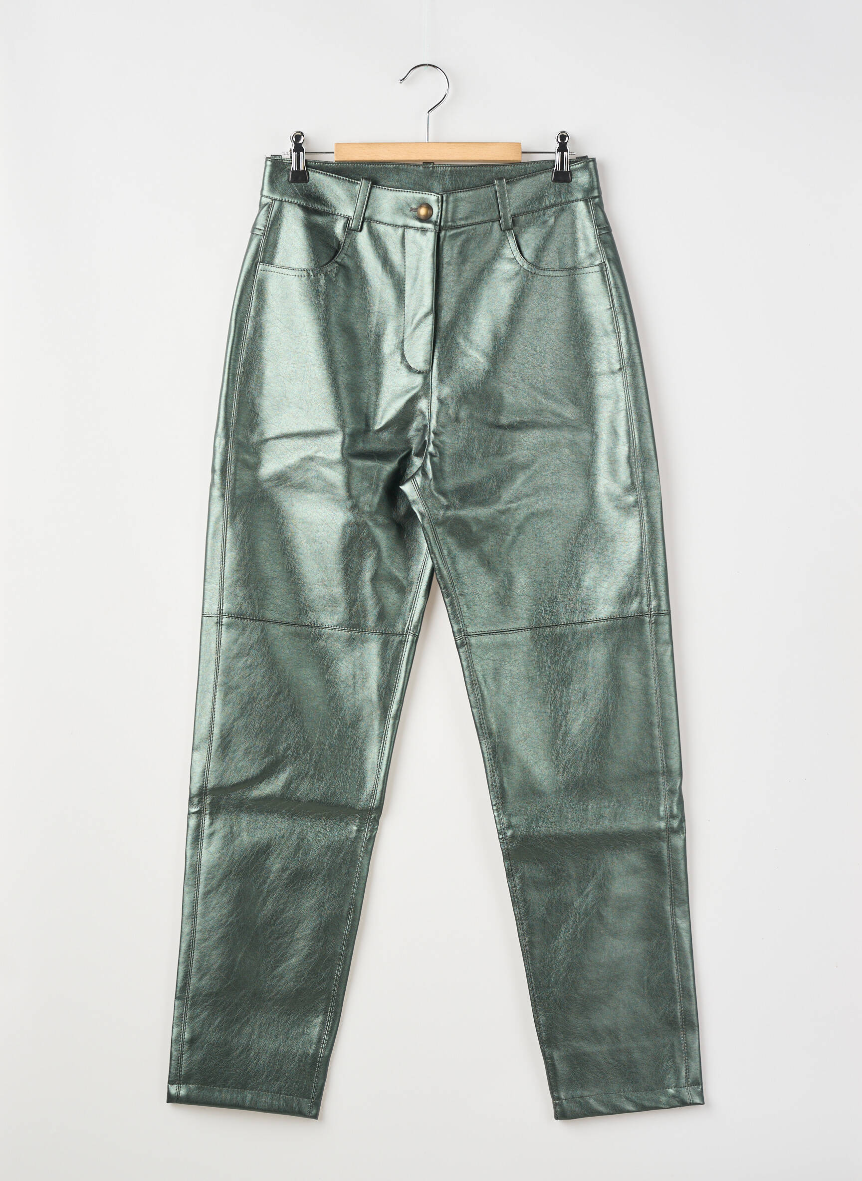 Pantalon droit vert THE LABEL EDITION femme