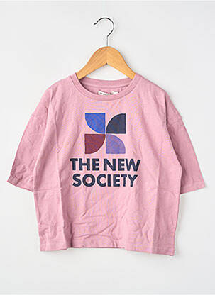 T-shirt rose THE NEW SOCIETY fille