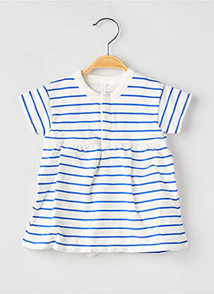 Robe courte blanc PETIT BATEAU fille