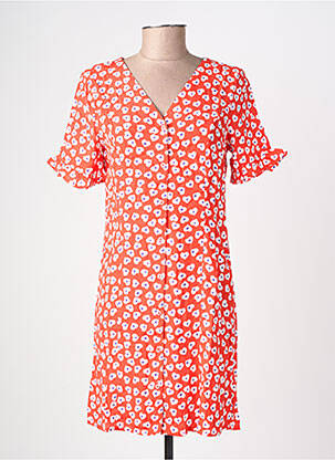 Robe mi-longue rouge PIECES femme