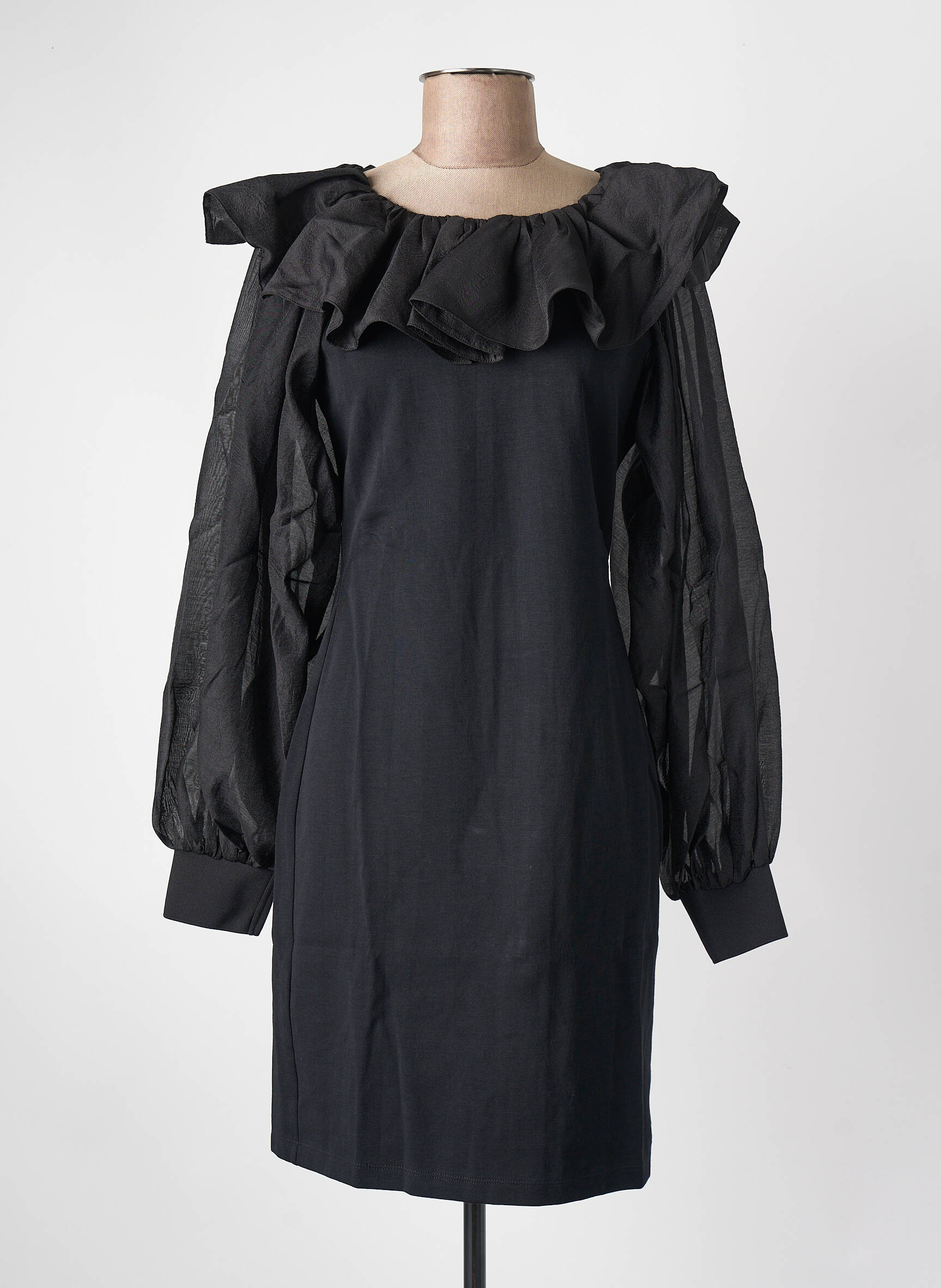 Robe mi-longue noir KARL LAGERFELD femme