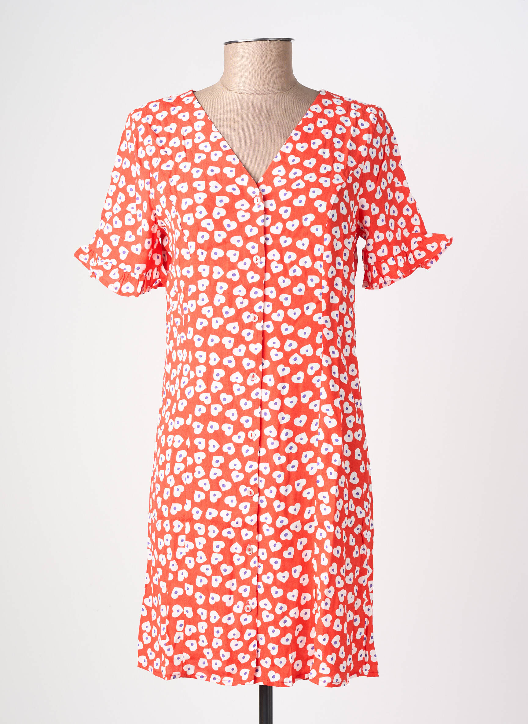 Robe mi-longue rouge PIECES femme