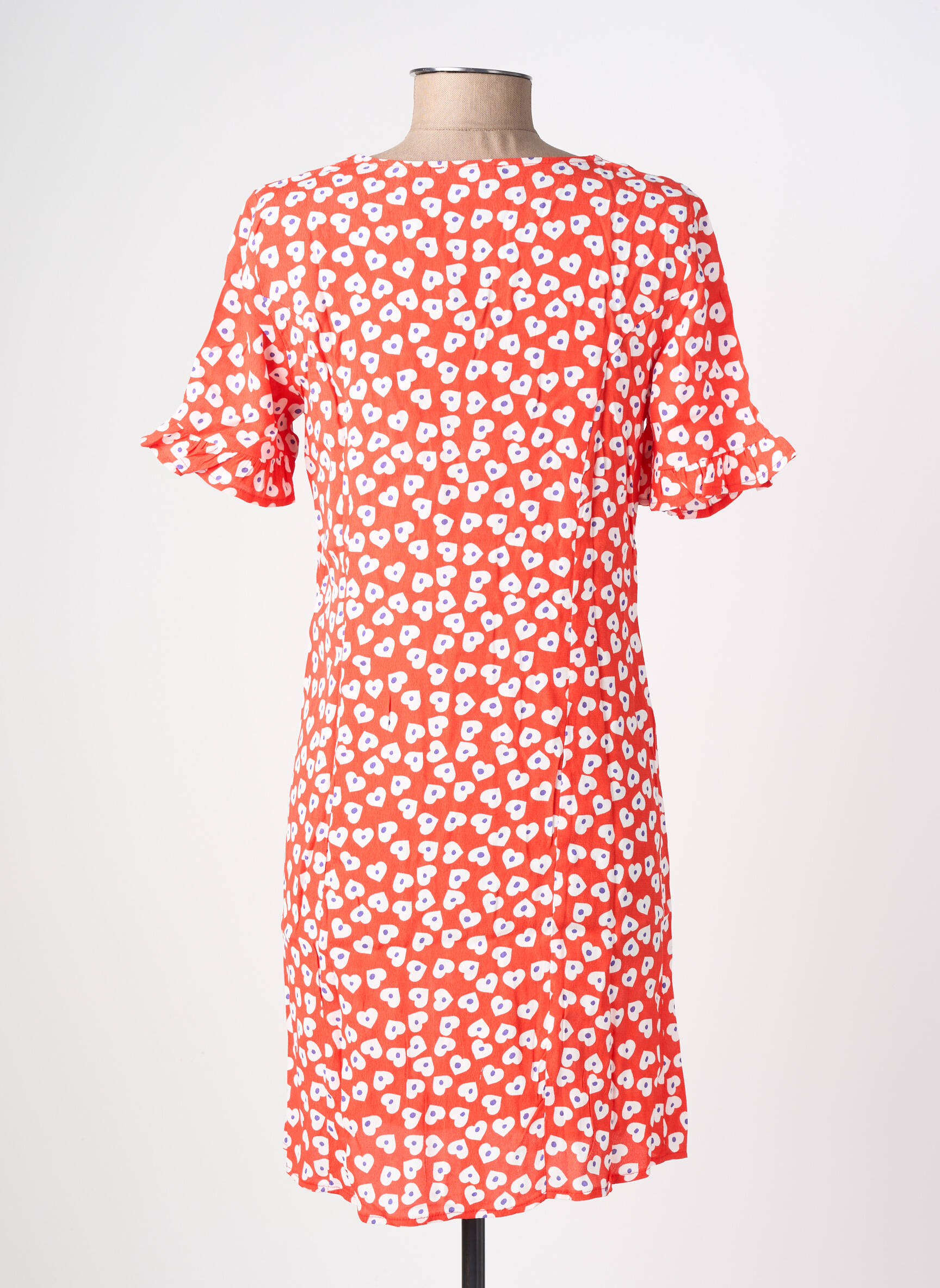 Robe mi-longue rouge PIECES femme