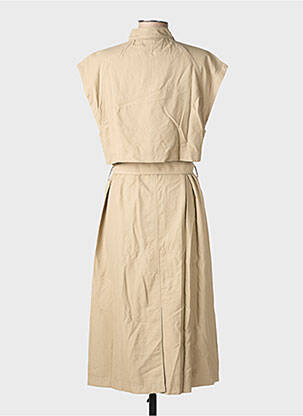 Robe mi-longue beige MSCH COPENHAGEN femme