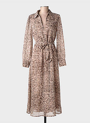 Robe mi-longue beige GRACE & MILA femme
