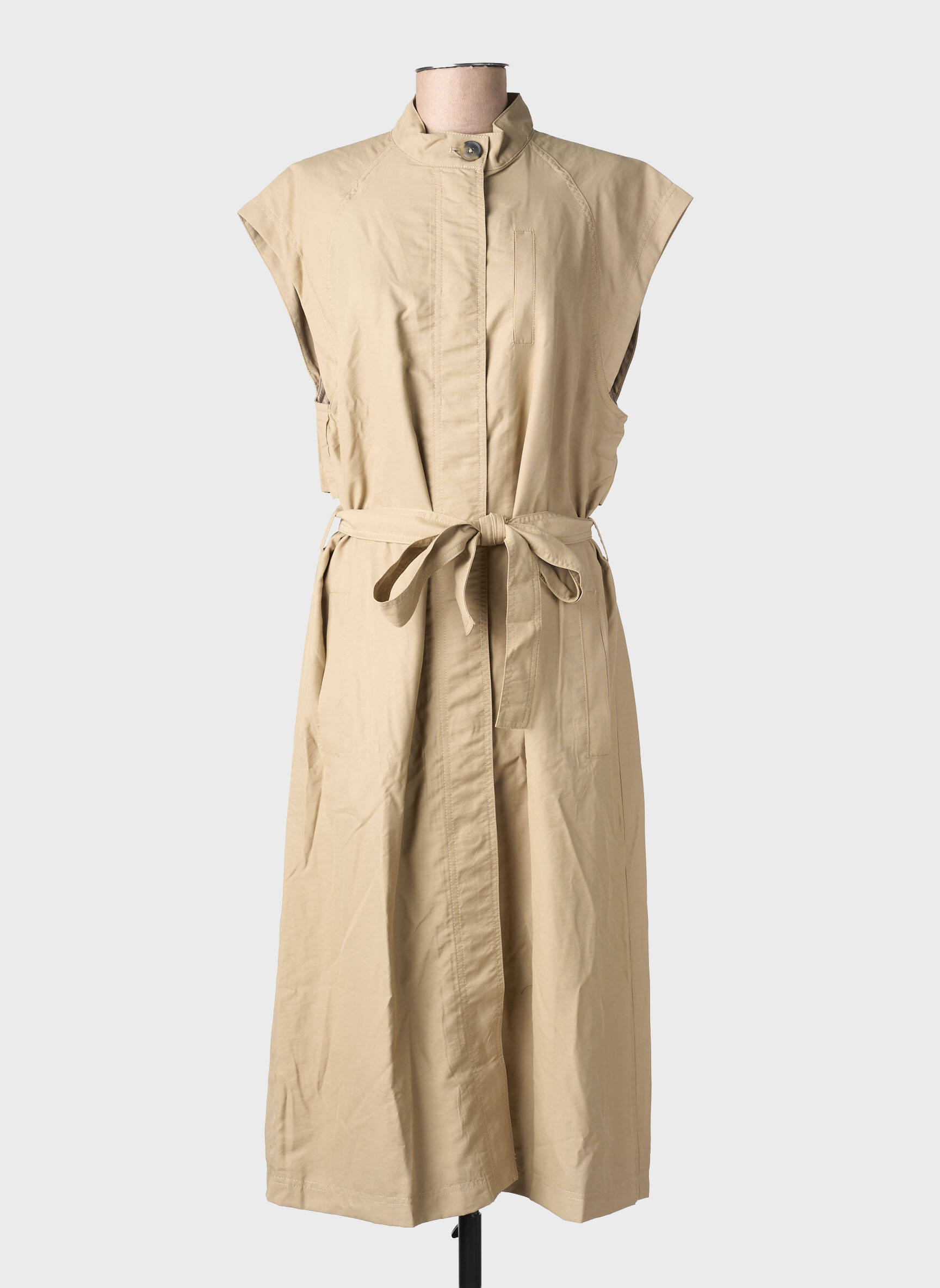 Robe mi-longue beige MSCH COPENHAGEN femme