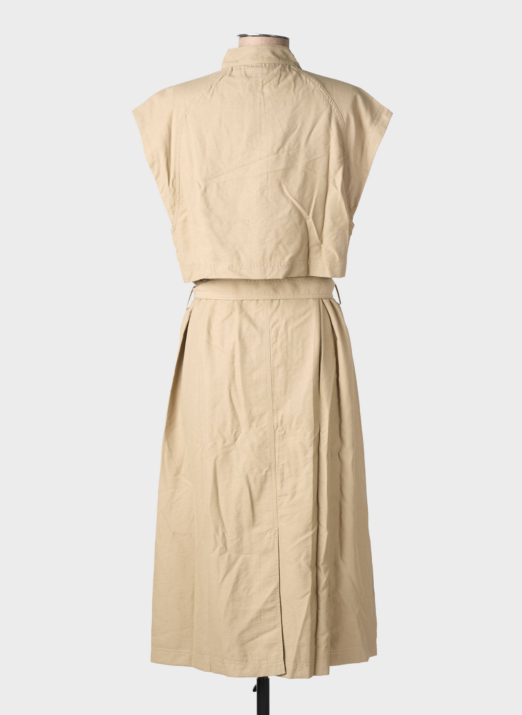 Robe mi-longue beige MSCH COPENHAGEN femme