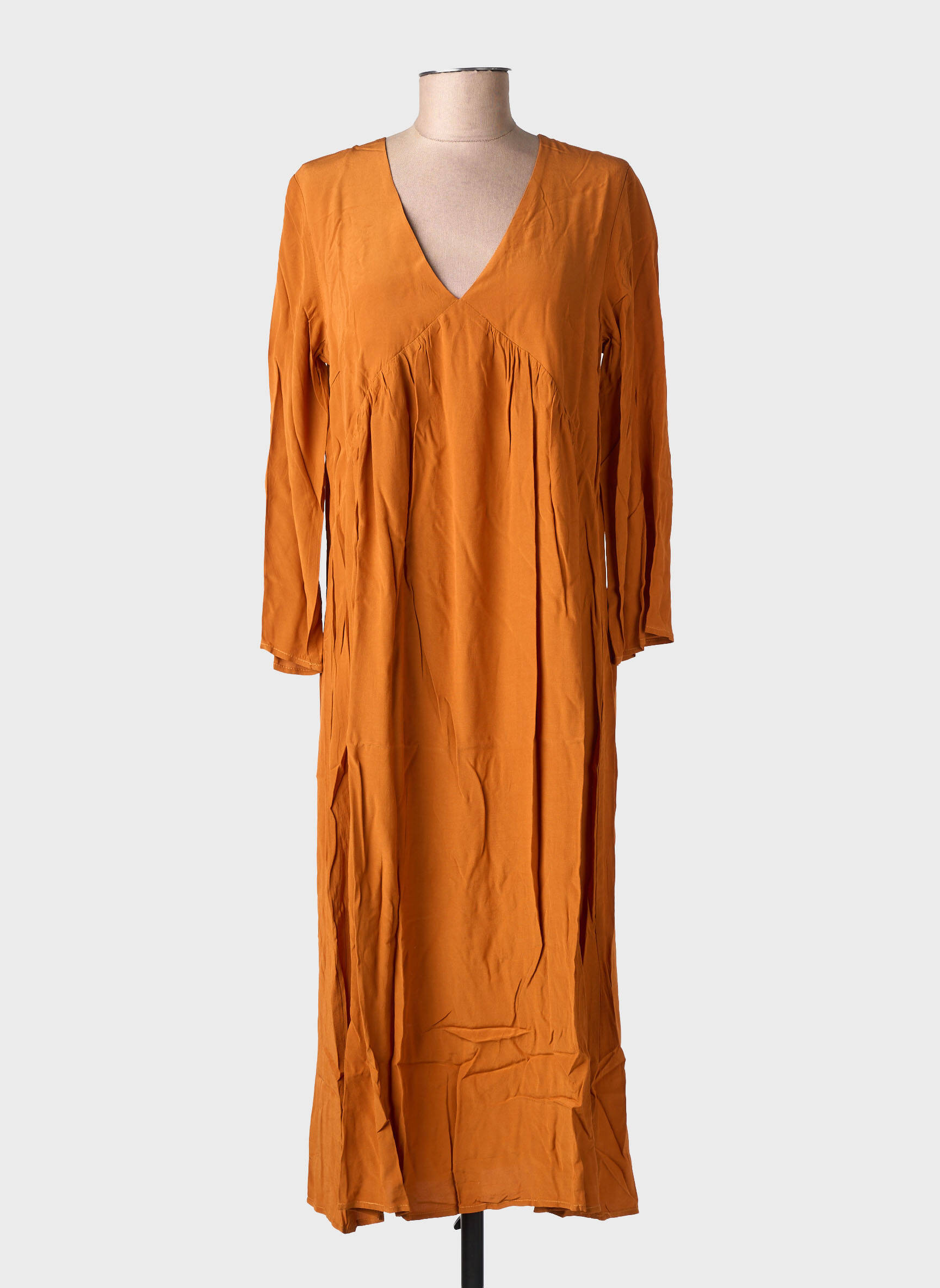 Robe mi-longue orange GRACE & MILA femme