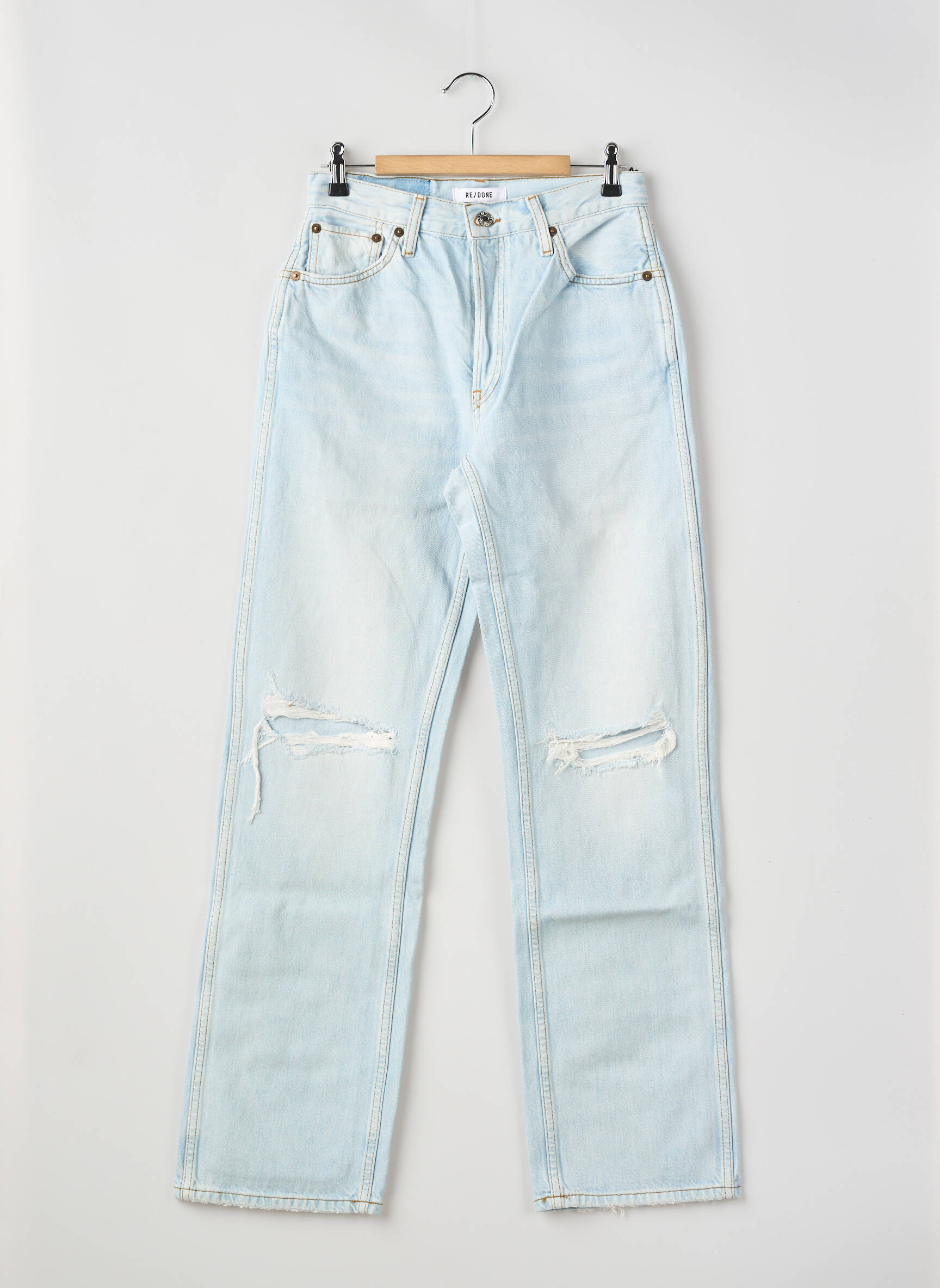 Jeans coupe droite bleu RE/DONE femme