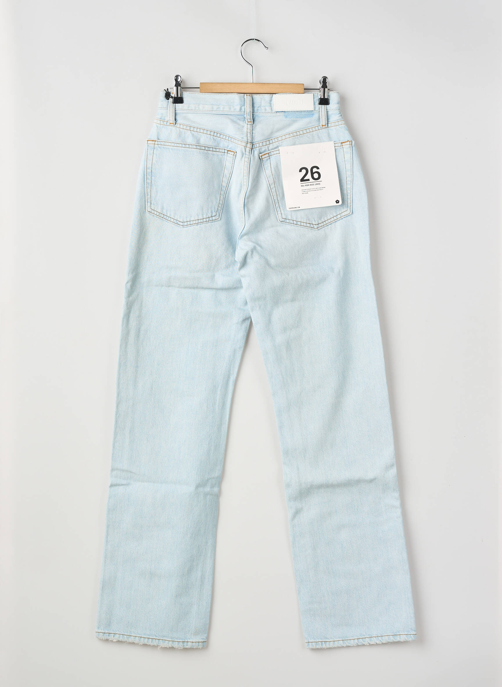 Jeans coupe droite bleu RE/DONE femme