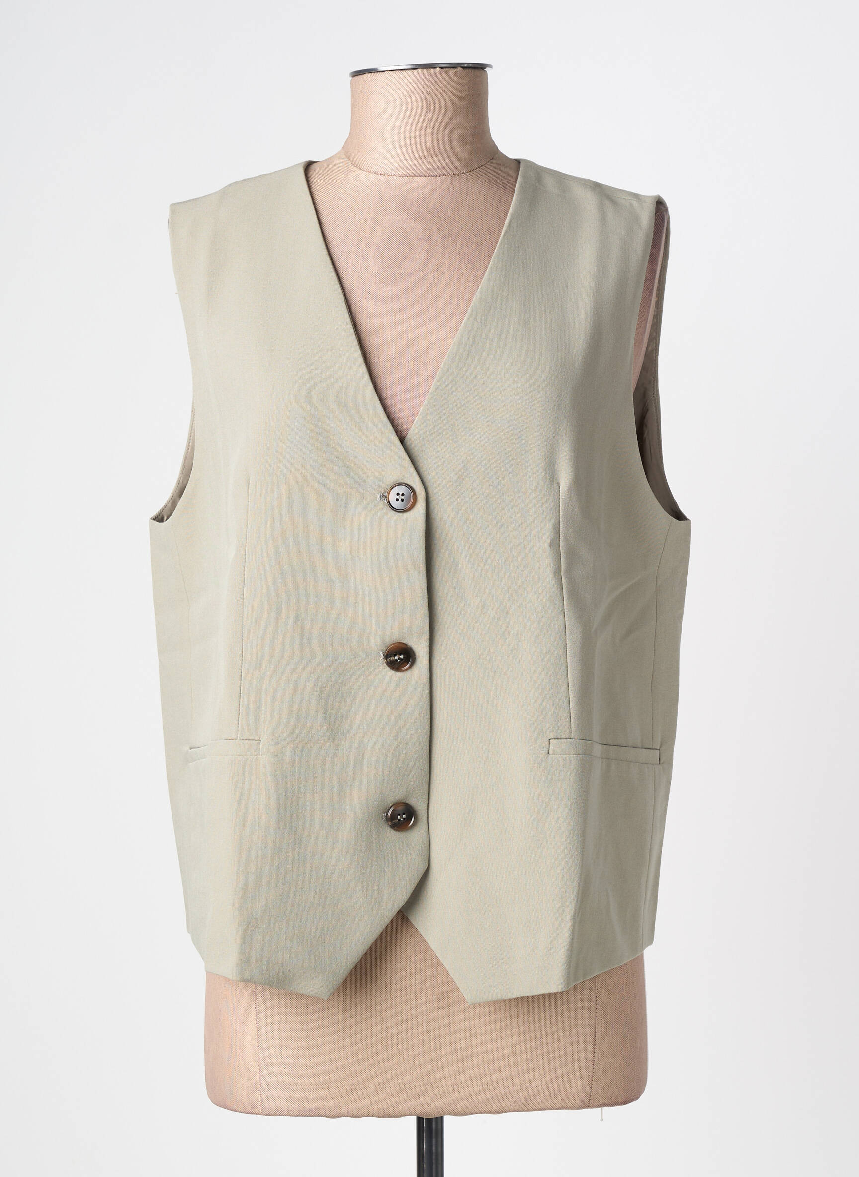 Gilet sans manche vert GRACE & MILA femme