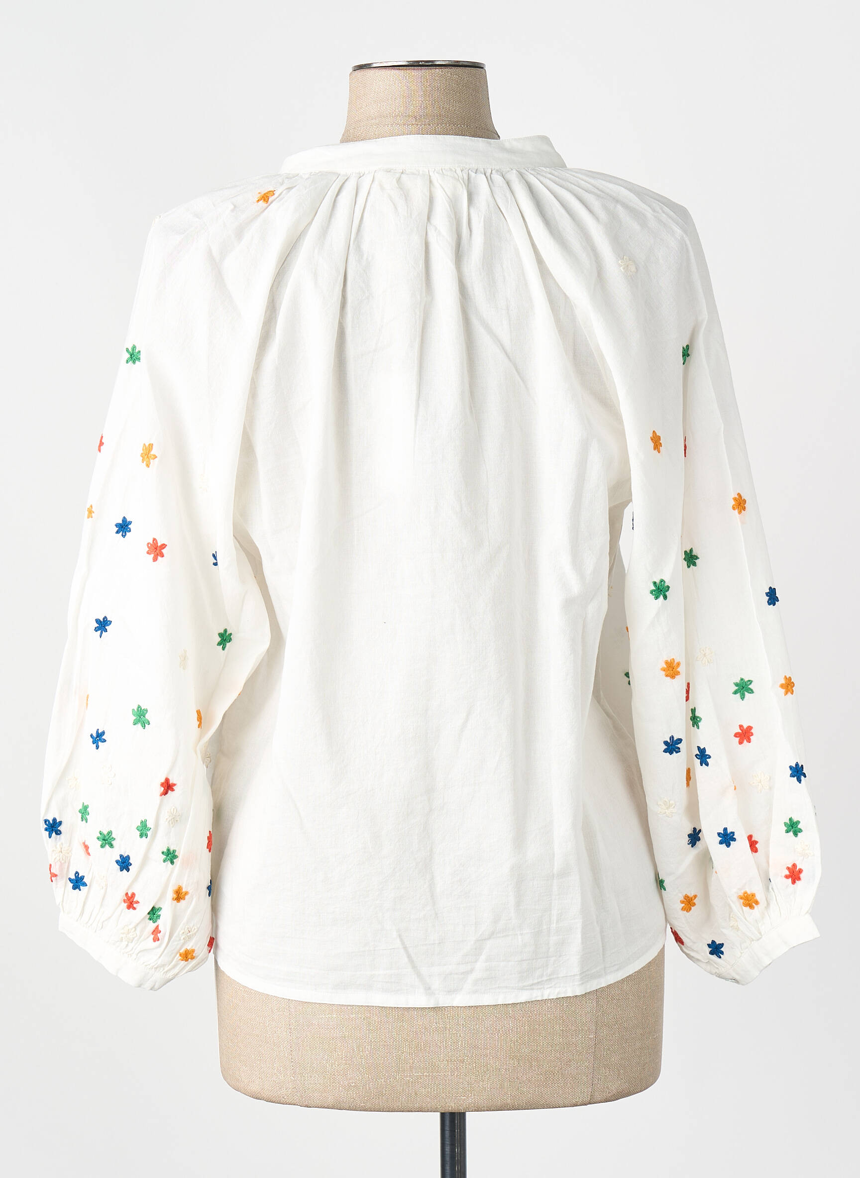 Chemisier col mao manches longues blanc V.DE.VINSTER femme