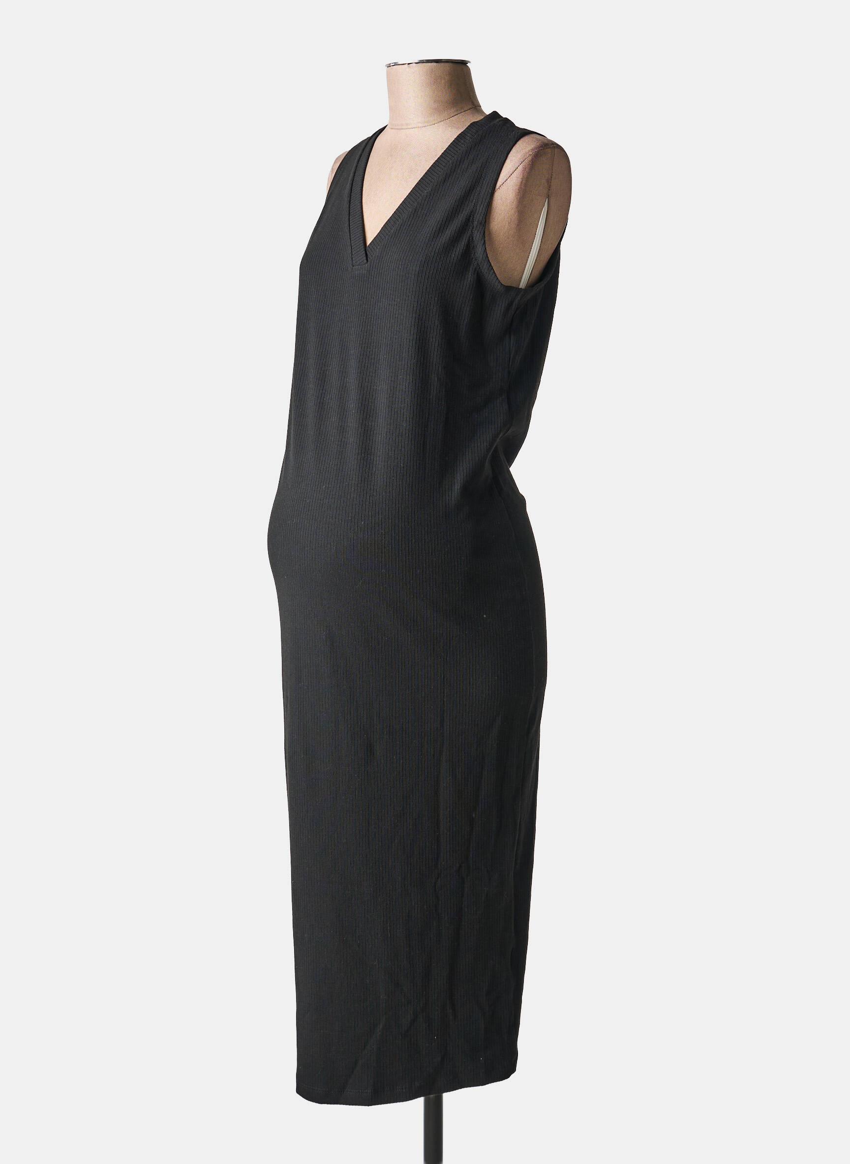 Robe maternité col v noir SUPERMOM femme