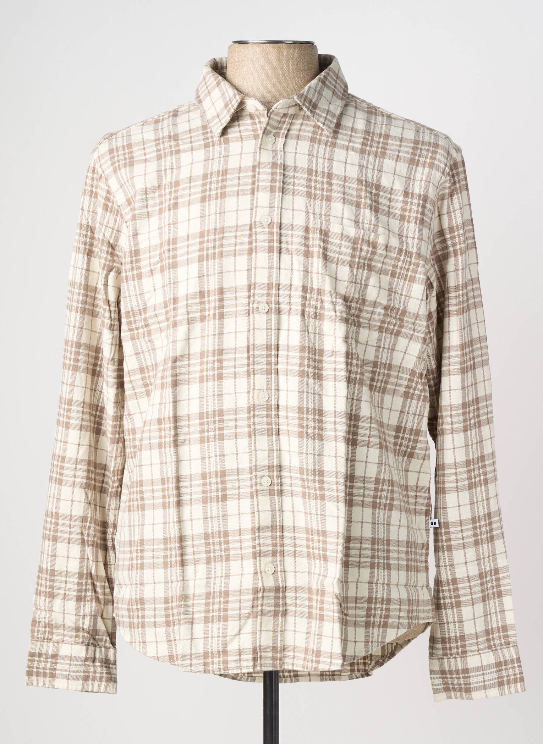 Chemise manches longues beige MINIMUM homme
