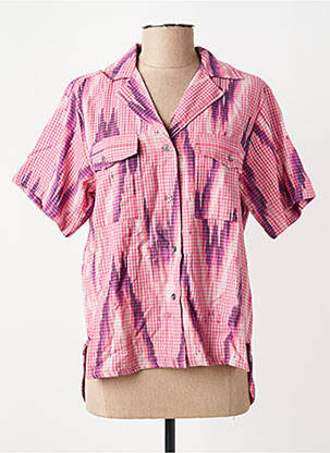 Chemise manches courtes rose V.DE.VINSTER femme