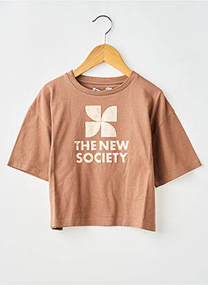 T-shirt marron THE NEW SOCIETY fille