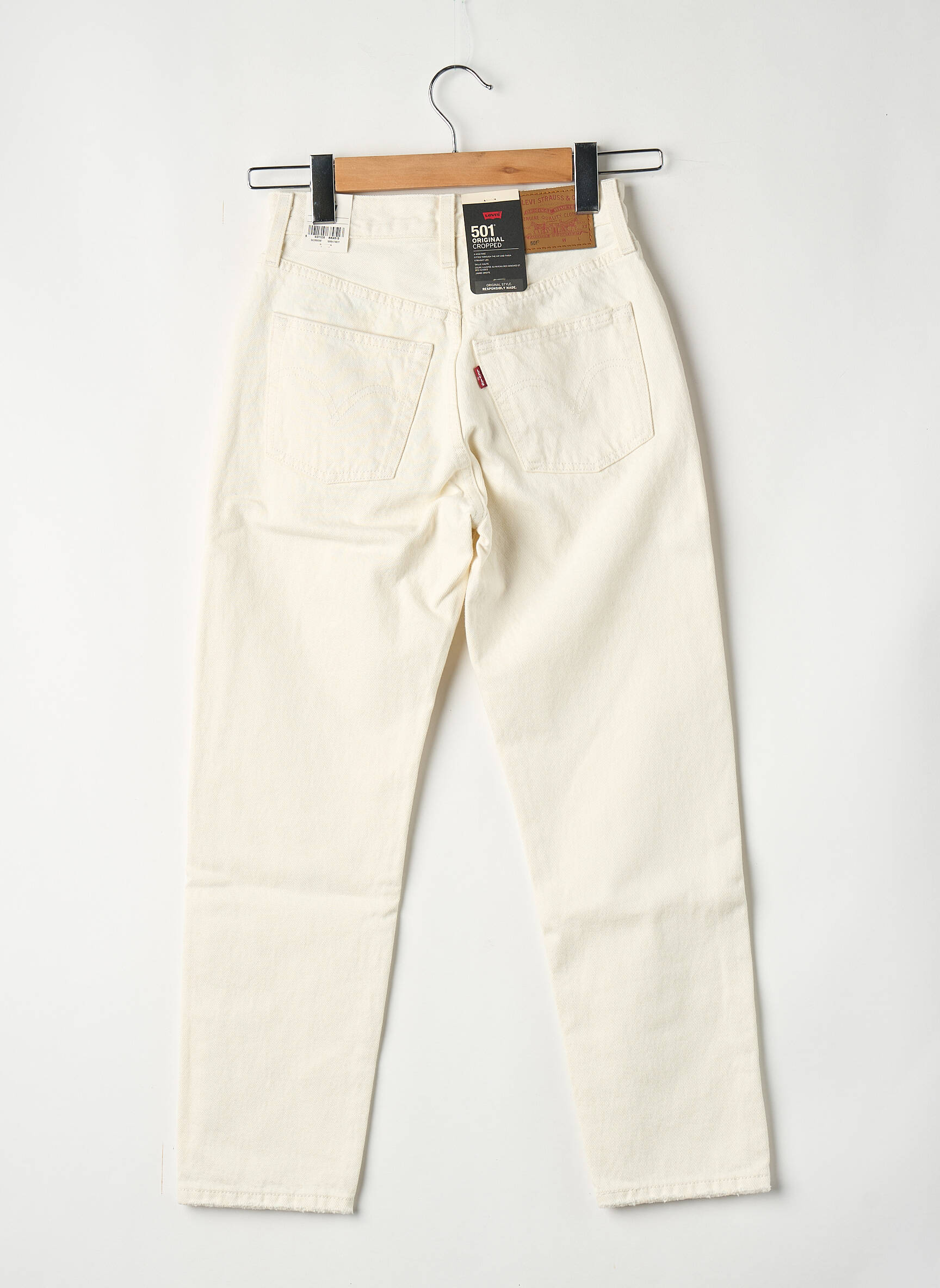 Jeans coupe droite beige LEVI'S femme