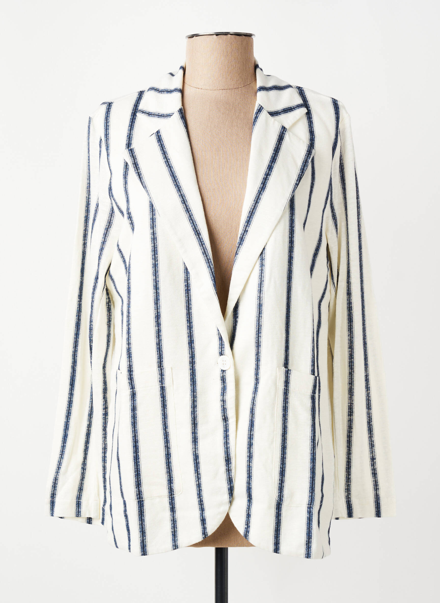 Blazer bleu MAJESTIC FILATURES femme