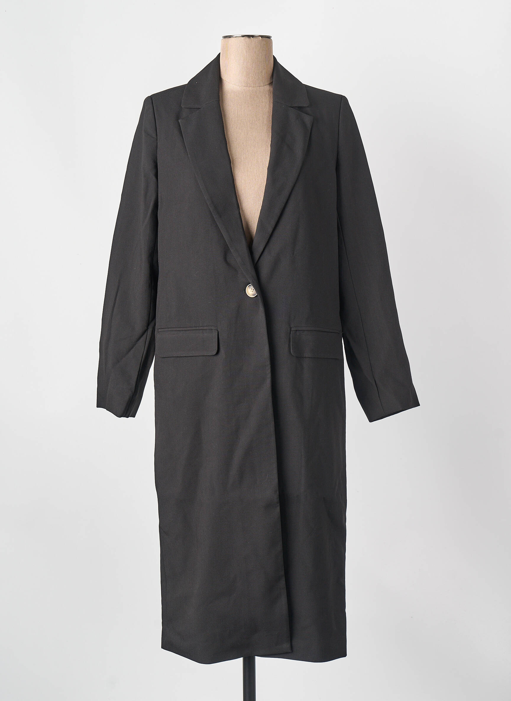 Manteau long noir OBJECT femme