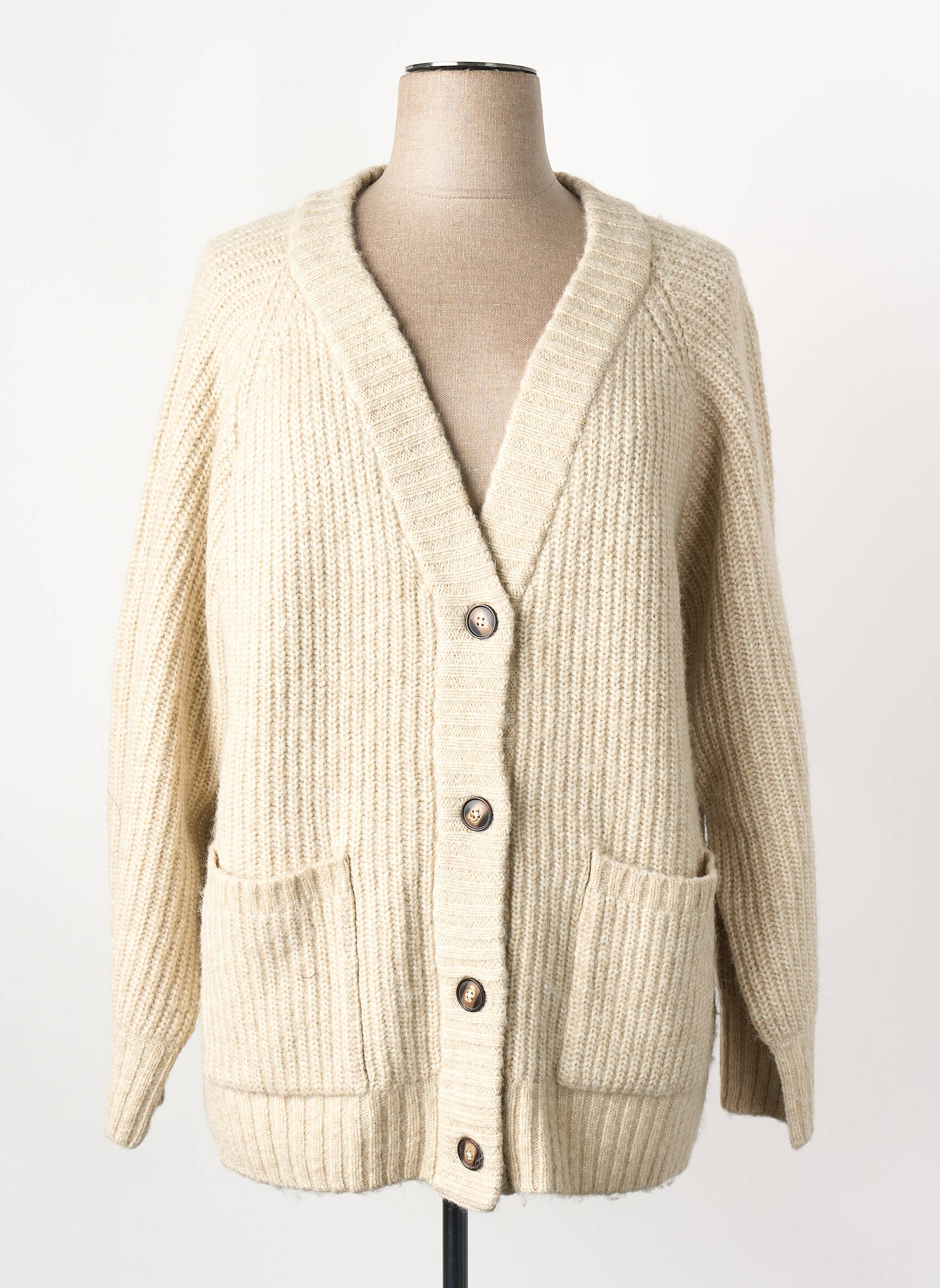 Gilet manches longues beige GINA TRICOT femme